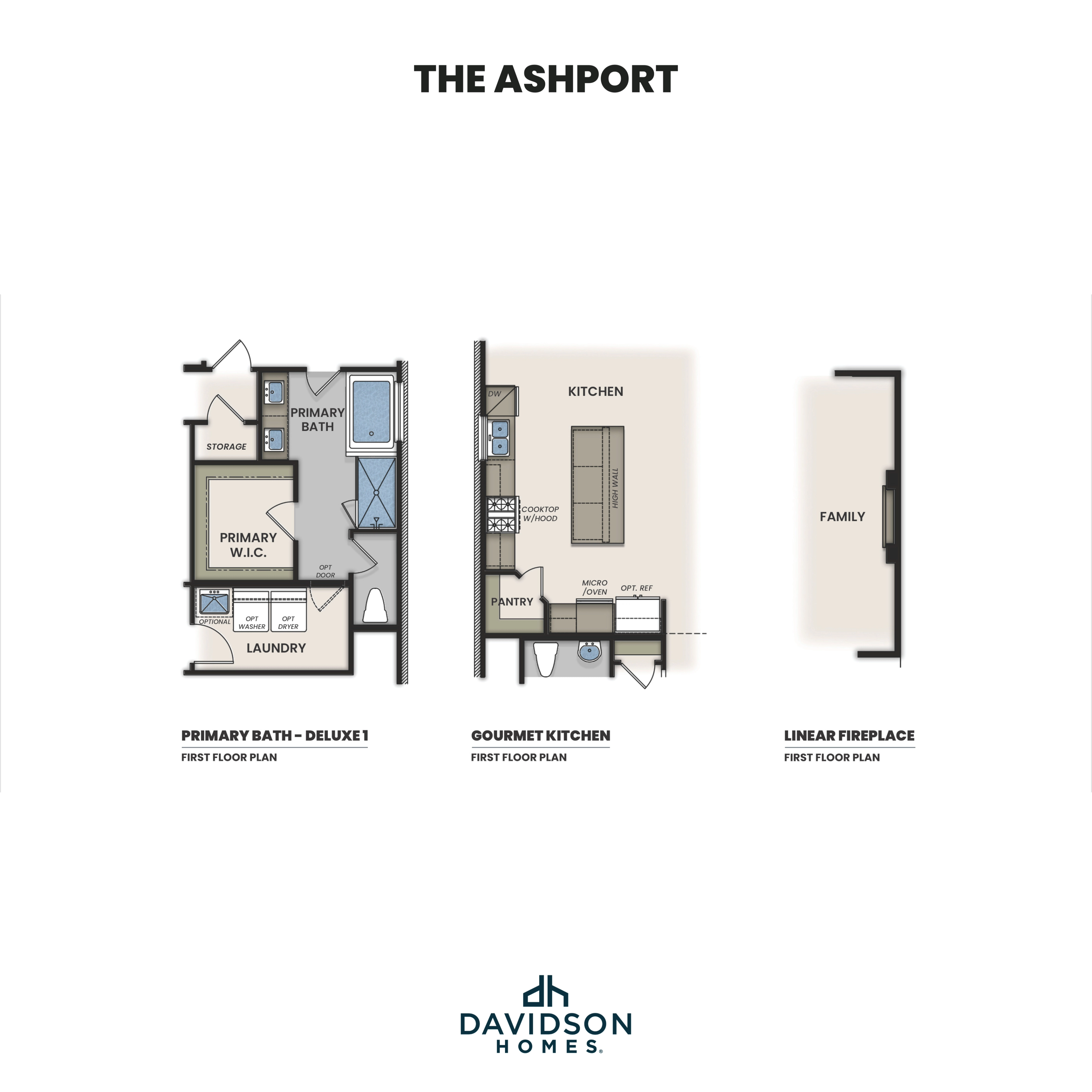 3 - The Ashport I buildable floor plan layout in Davidson Homes Homes' Parks at Foster Crossing community.