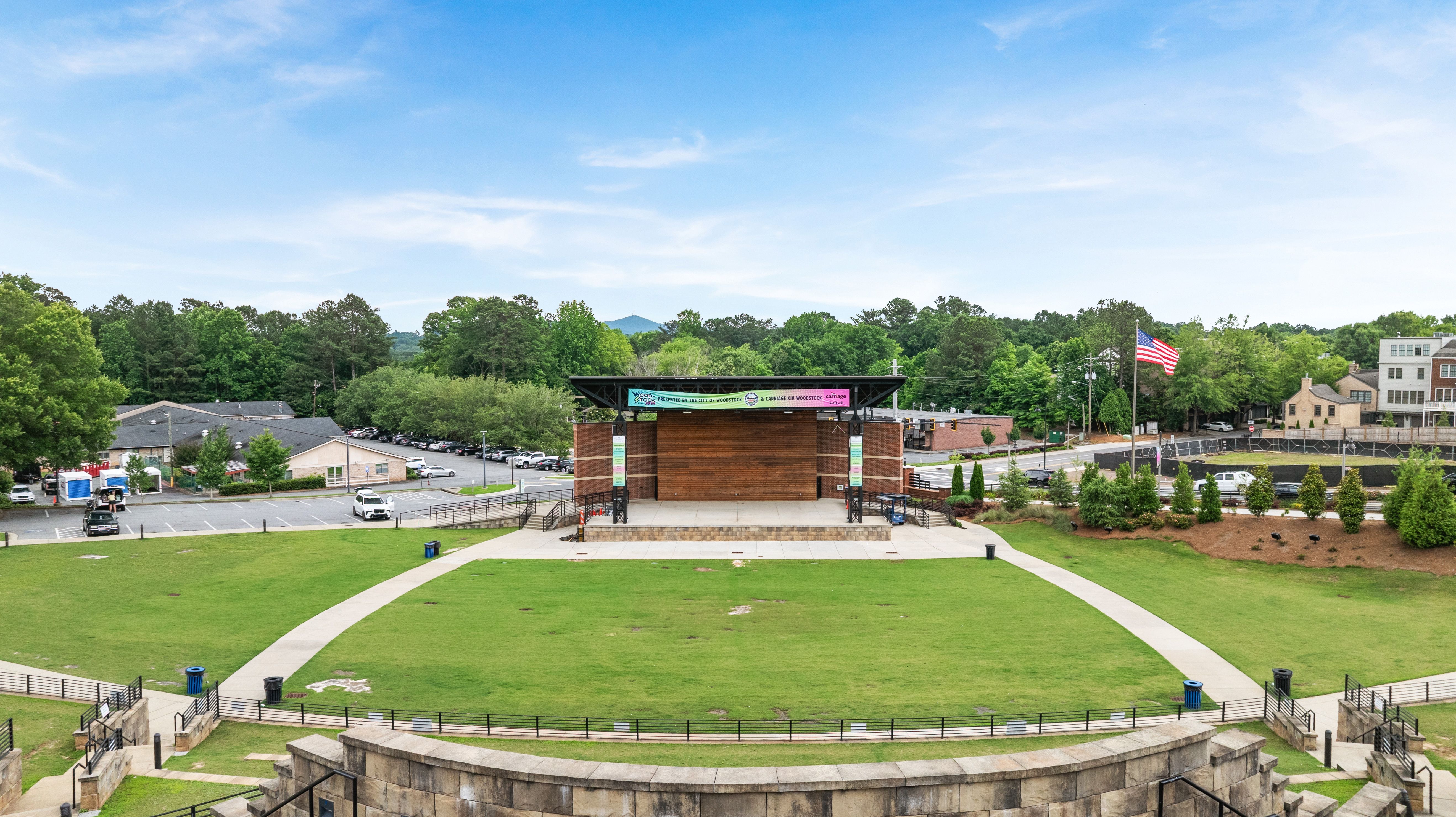 Northside Hospital-Cherokee Amphitheater in downtown Woodstock, Georgia near the Grafton Trace community.