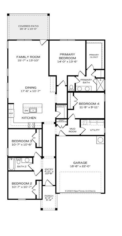 The Aurora A floor plan: 4-bedroom, 2-bath, 1,866 sq ft 1-story home with 2-car garage by Evermore Homes in Silver Oak, Cusseta, Alabama