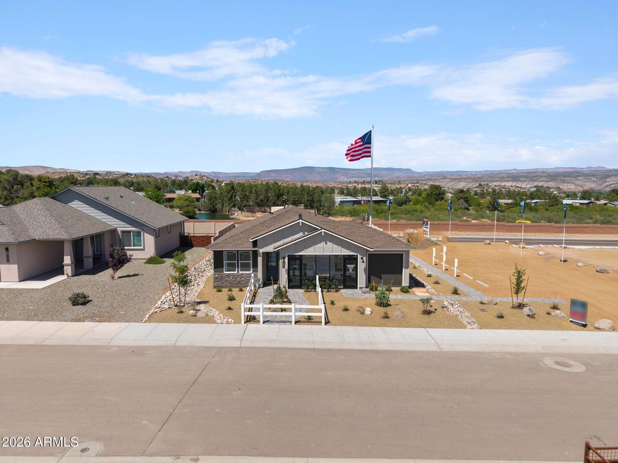 Exterior view of The Evergreen A floor plan by Davidson Homes in Vineyards at Cottonwood, Cottonwood, Arizona.