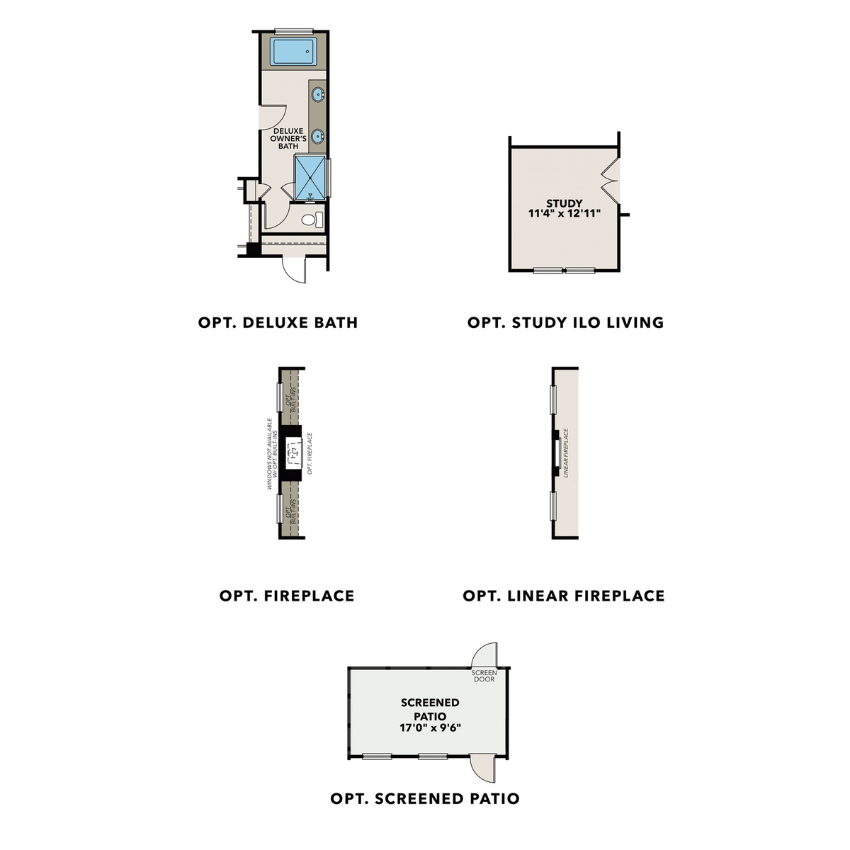 2 - The Glenwood D buildable floor plan layout in Davidson Homes' Kelly Preserve community.