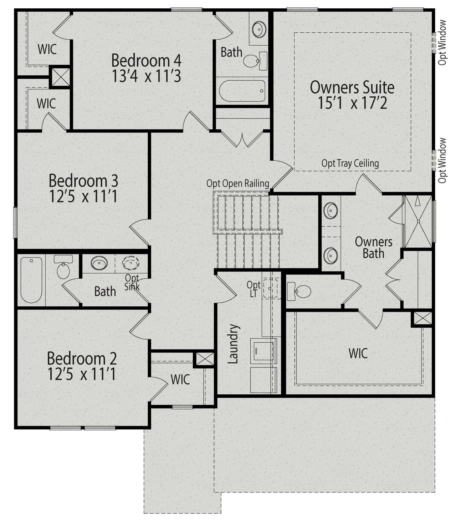 2 - The Hickory D II buildable floor plan layout in Davidson Homes Homes' Windgate community.