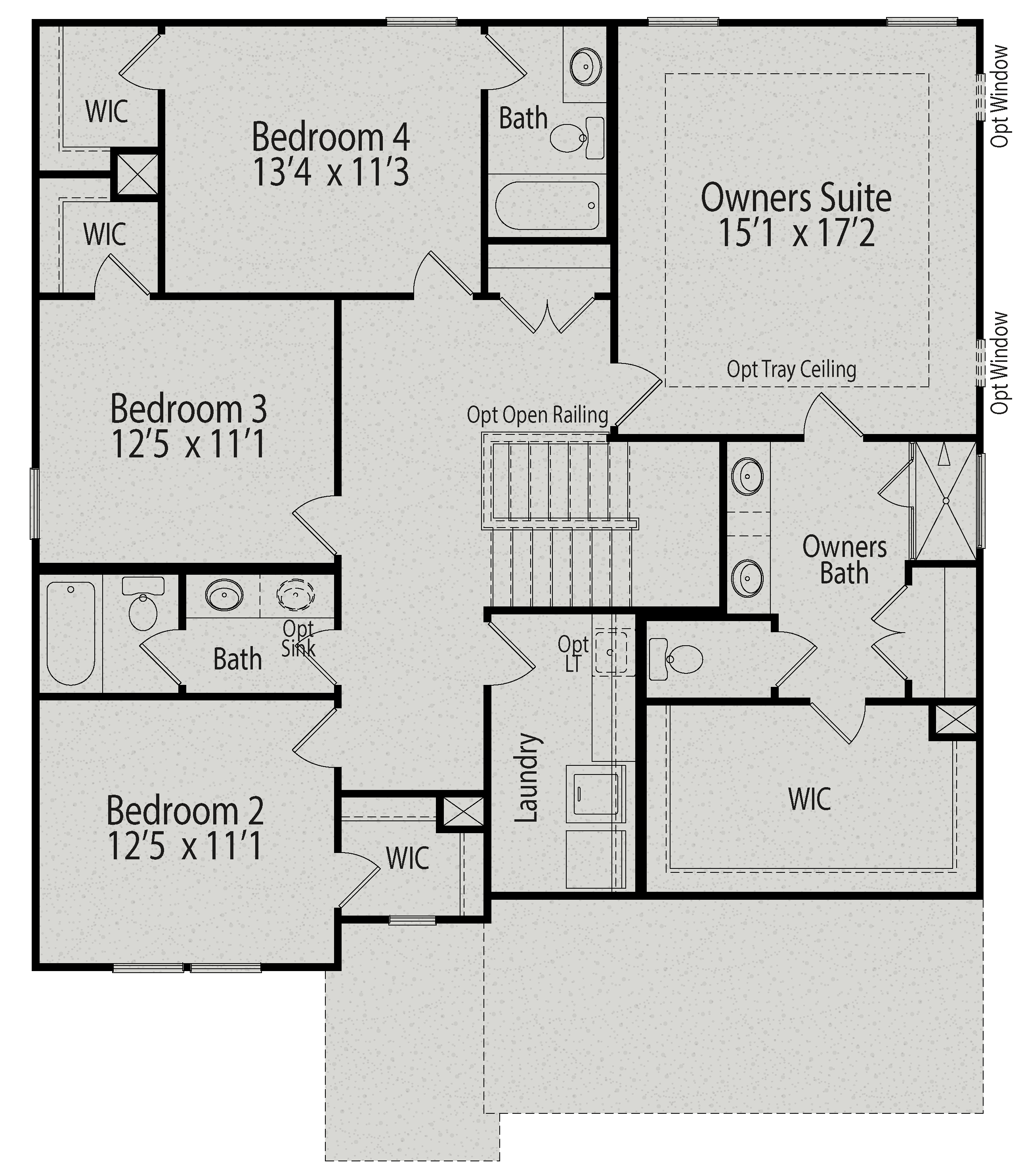 2 - The Hickory II B buildable floor plan layout in Davidson Homes Homes' Woodland Crossing community.