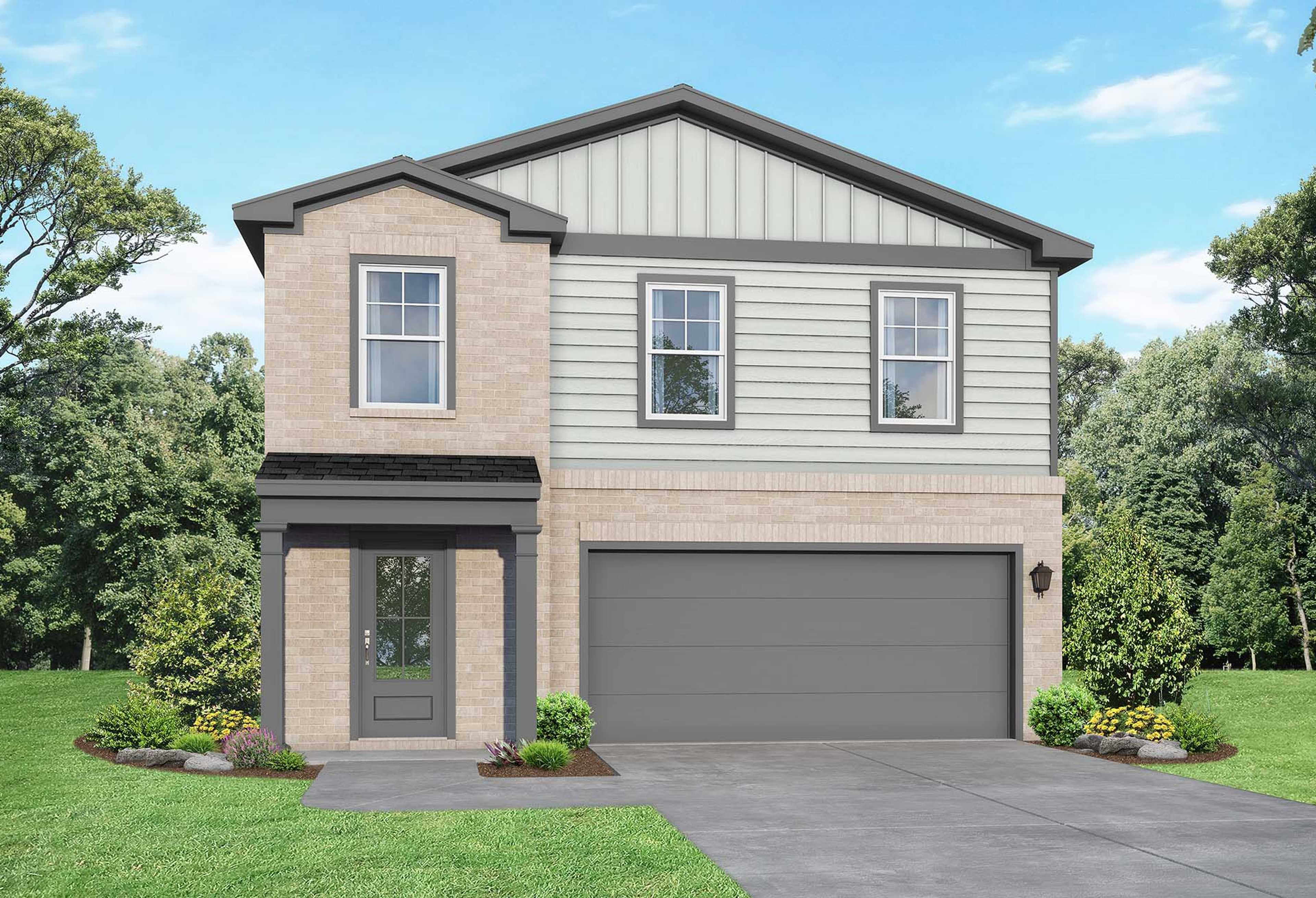 Exterior view of Davidson Homes' The Trinity Floor Plan