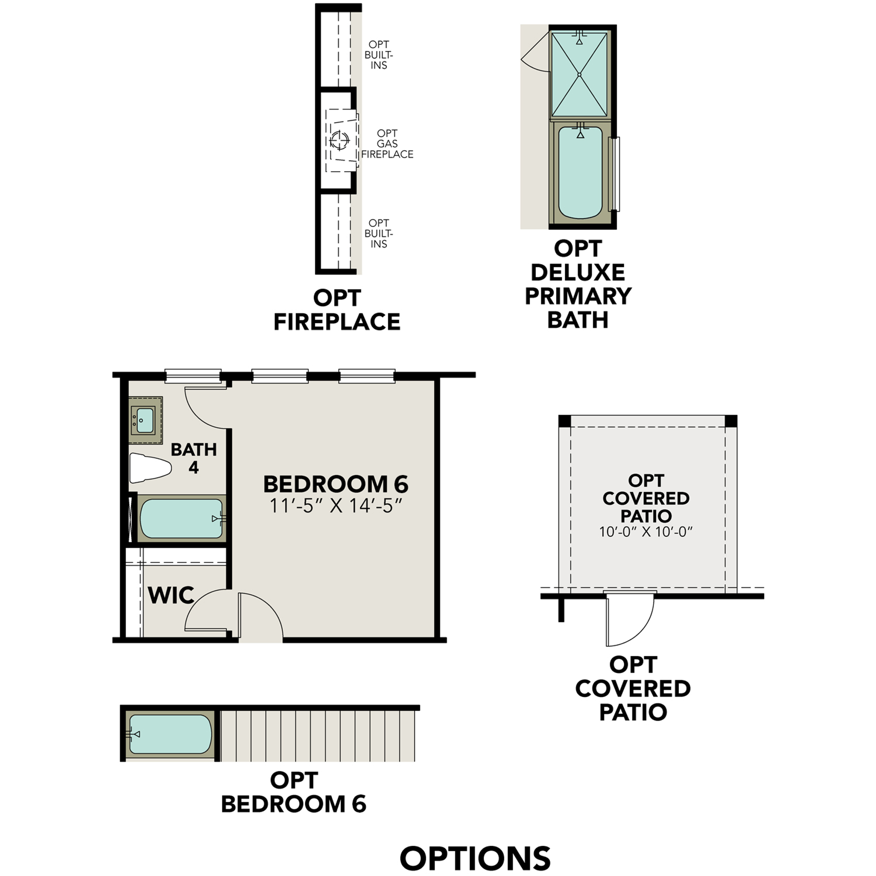 4 - The Danbury H buildable floor plan layout in Davidson Homes Homes' Ladera community.
