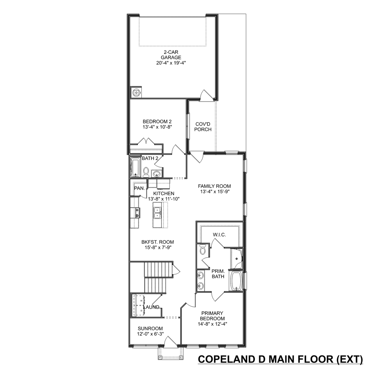1 - The Copeland D floor plan layout for 110 Atkinson Alley in Davidson Homes' Barnett's Crossing community.