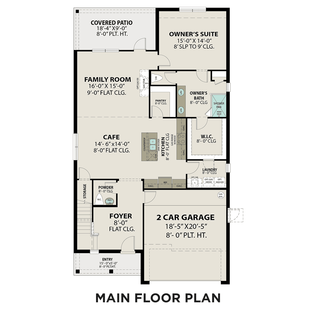 1 - The Tierra C buildable floor plan layout in Davidson Homes' Windmill Estates community.