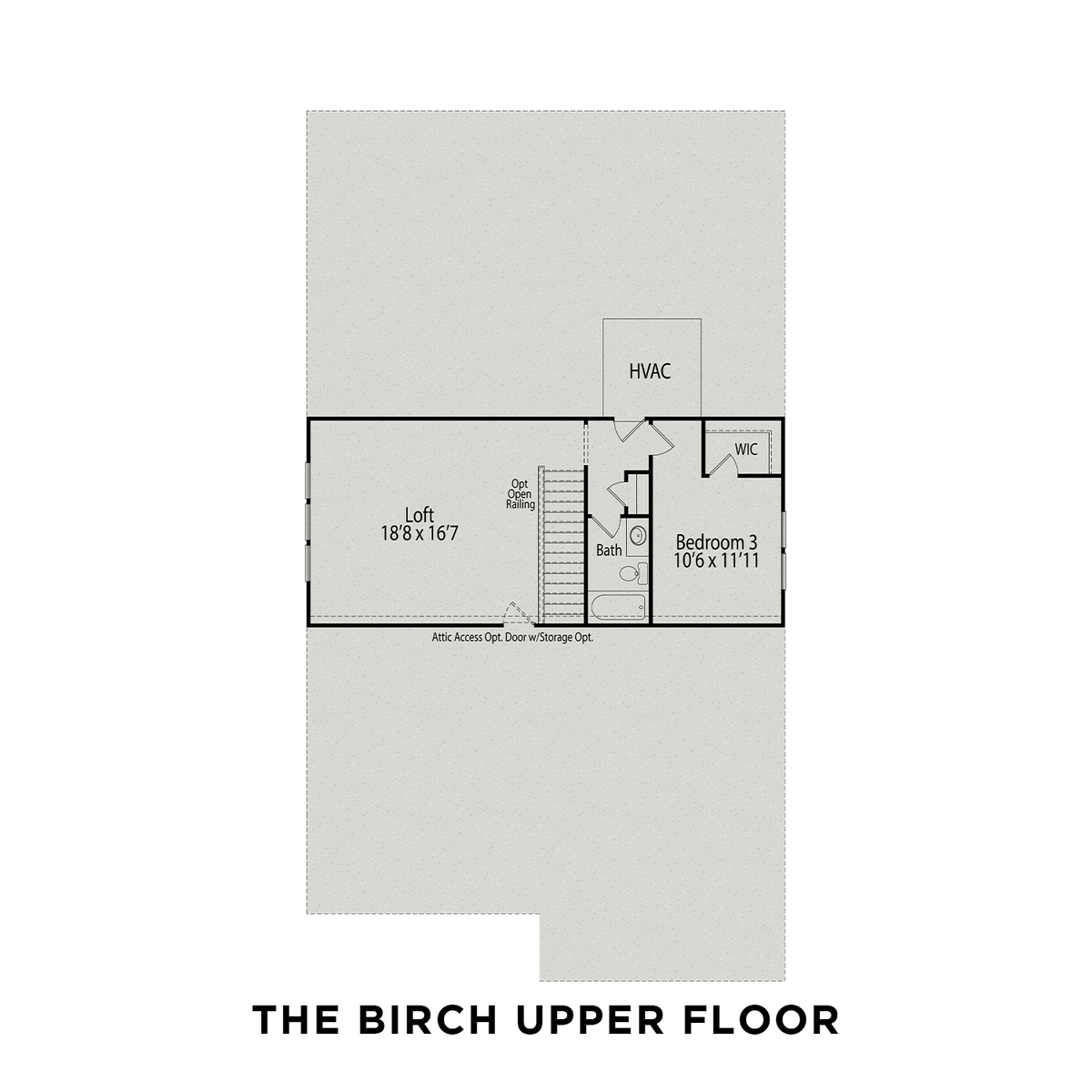 2 - The Birch C buildable floor plan layout in Davidson Homes' Carellton community.