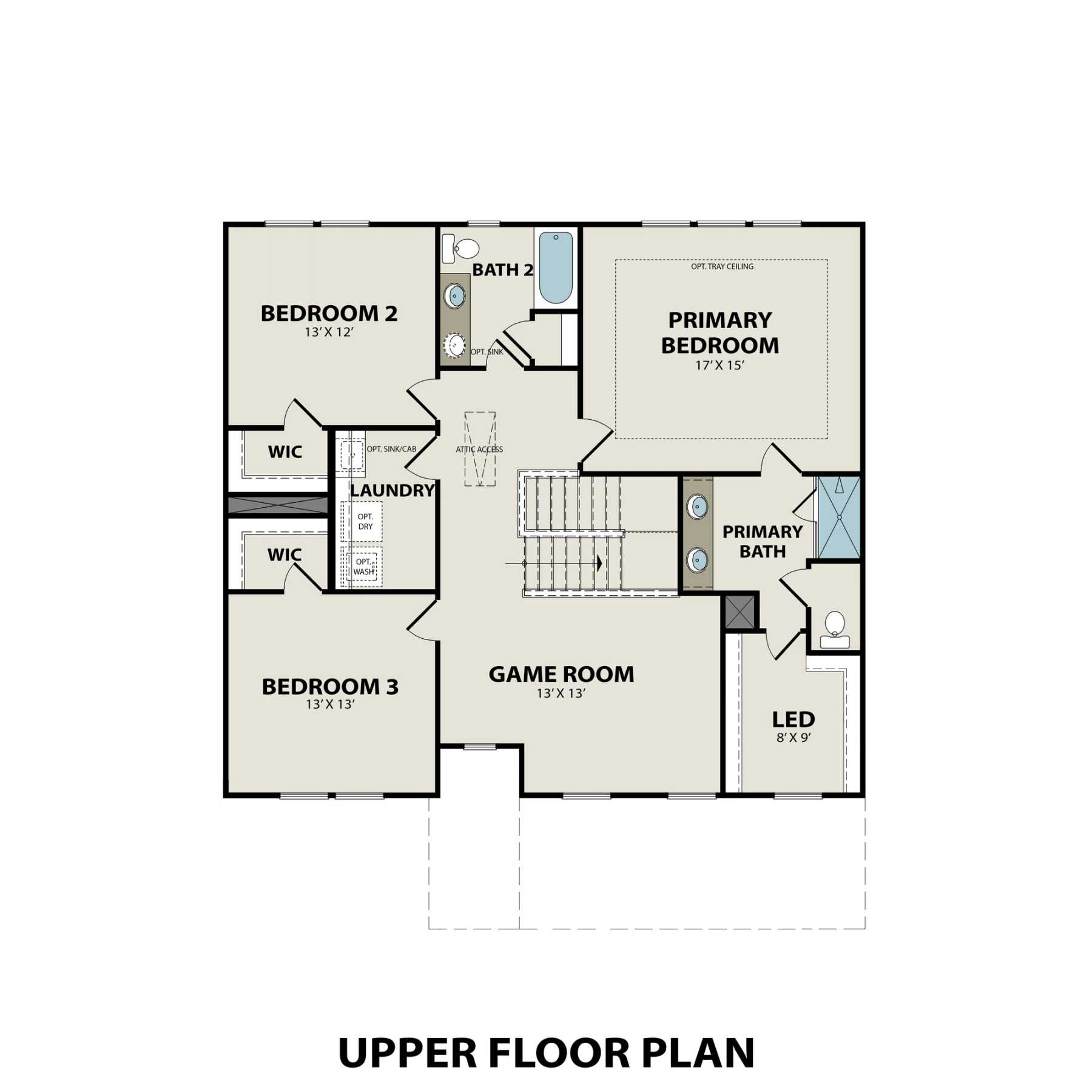 2 - The Willow A buildable floor plan layout in Davidson Homes Homes' Benders Cove community.