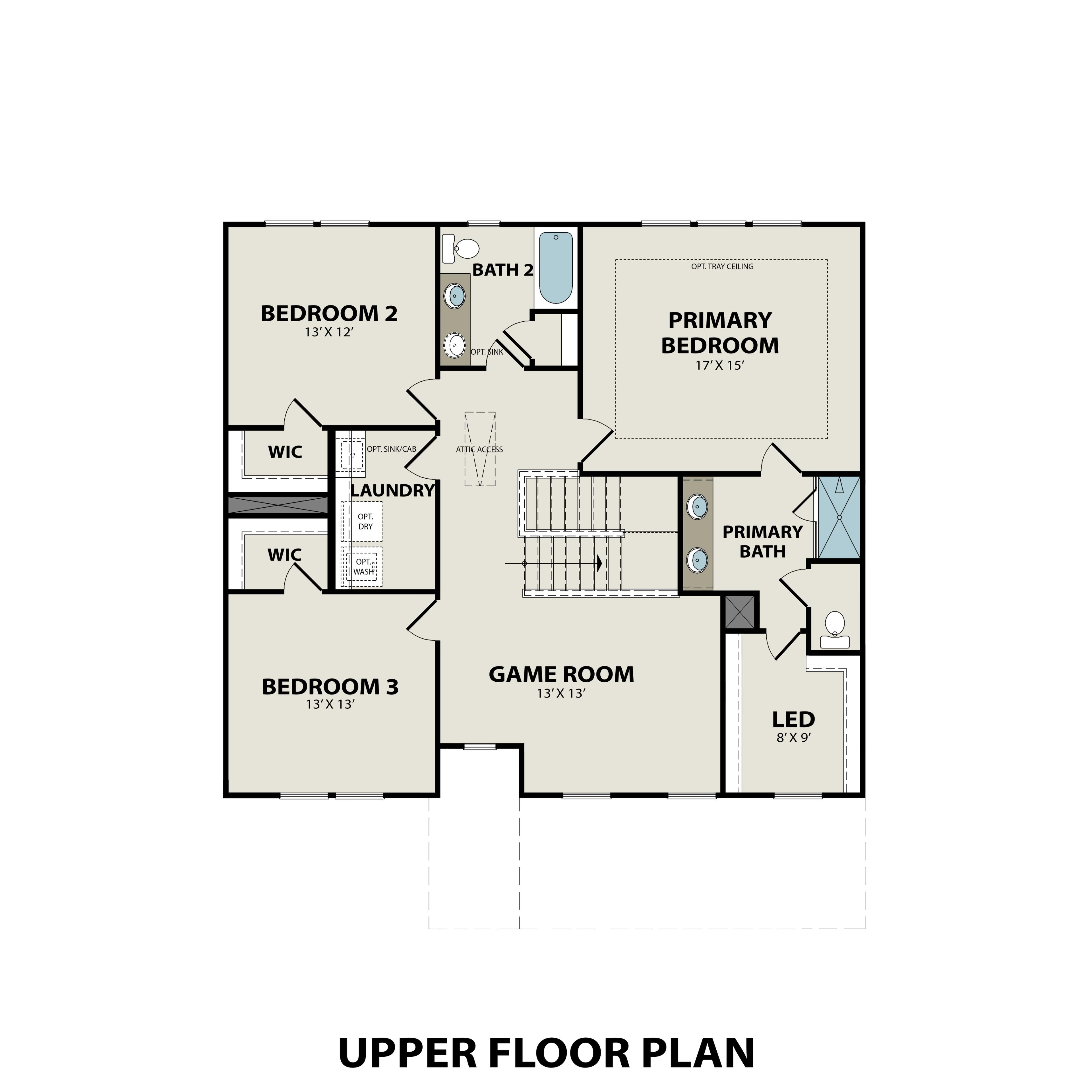 2 - The Willow C buildable floor plan layout in Davidson Homes Homes' Benders Cove community.