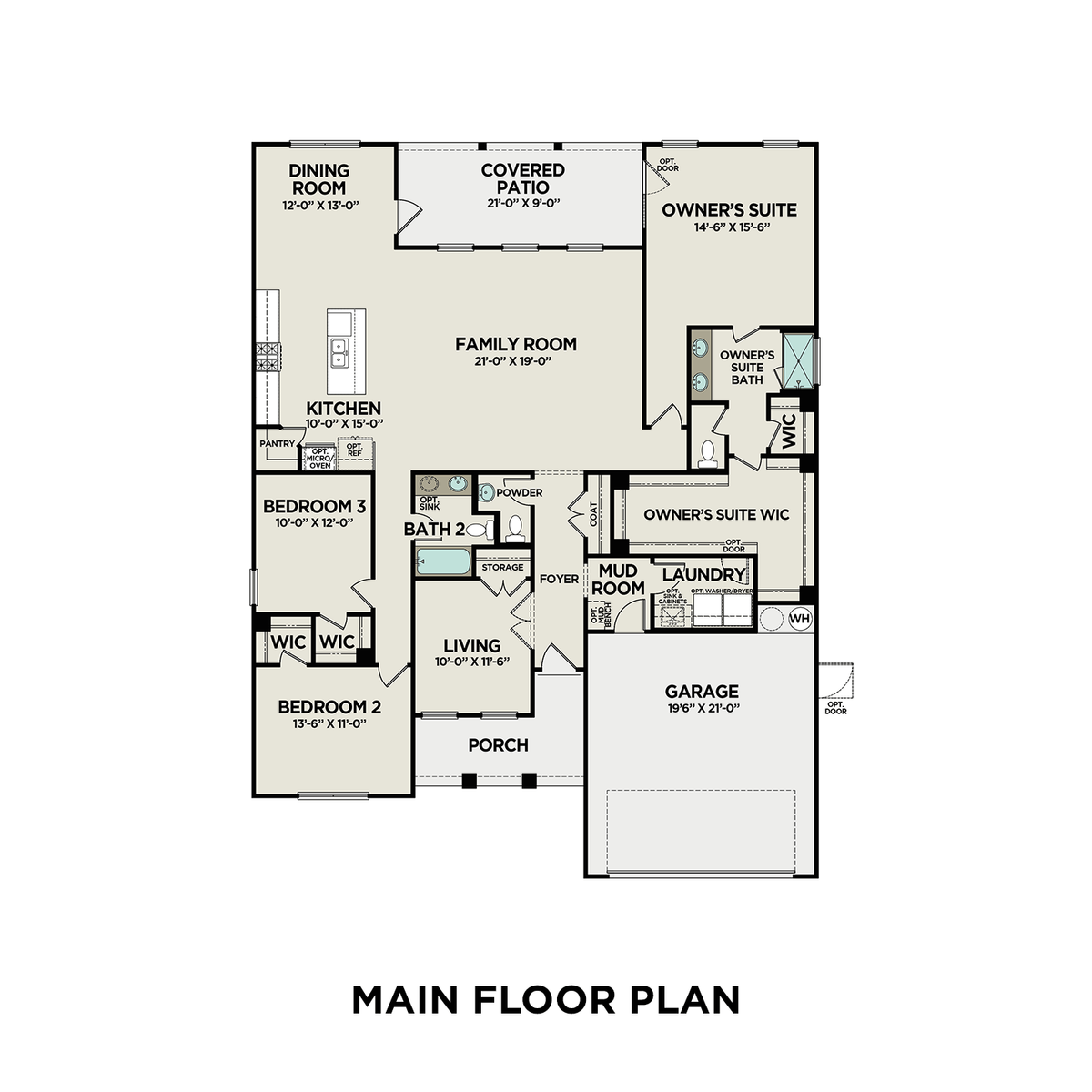 1 - The Rockford B buildable floor plan layout in Davidson Homes' Riverwood community.