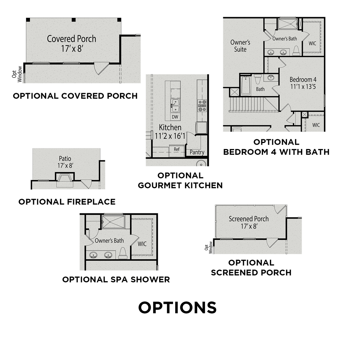 3 - The Grace A floor plan layout for 101 Highland Forest Drive in Davidson Homes' Highland Forest community.