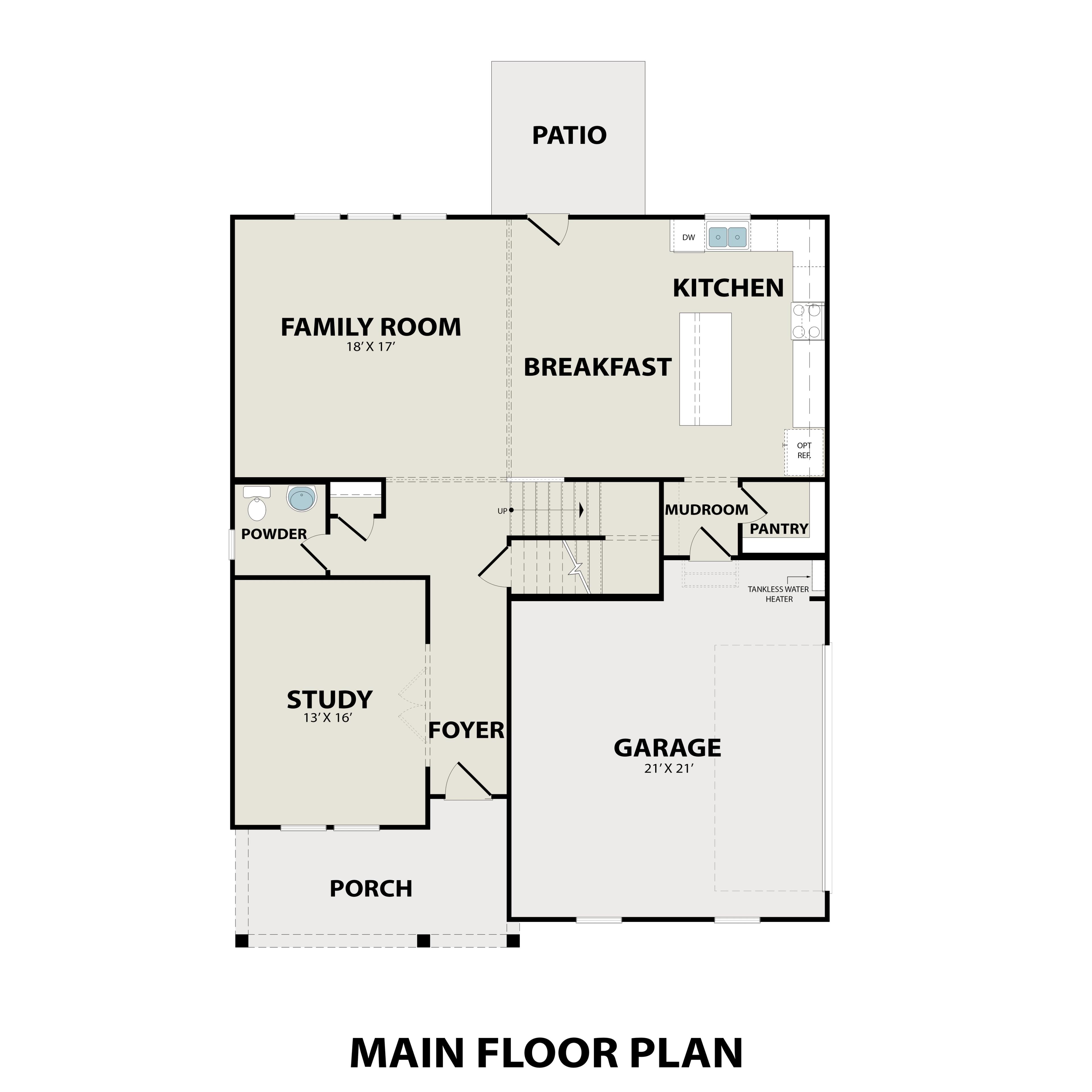 1 - The Henry C buildable floor plan layout in Davidson Homes Homes' Benders Cove community.