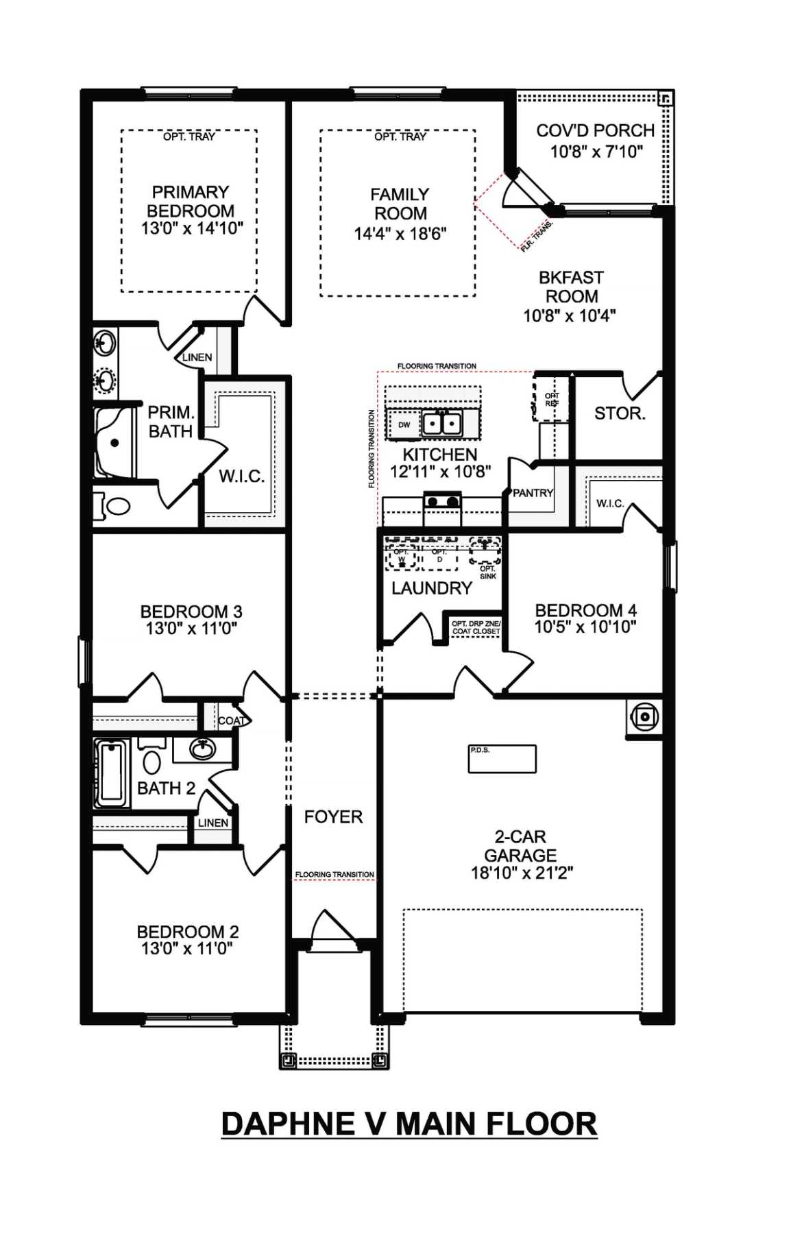 1 - The Daphne V buildable floor plan layout in Davidson Homes Homes' Chapel Hill community.