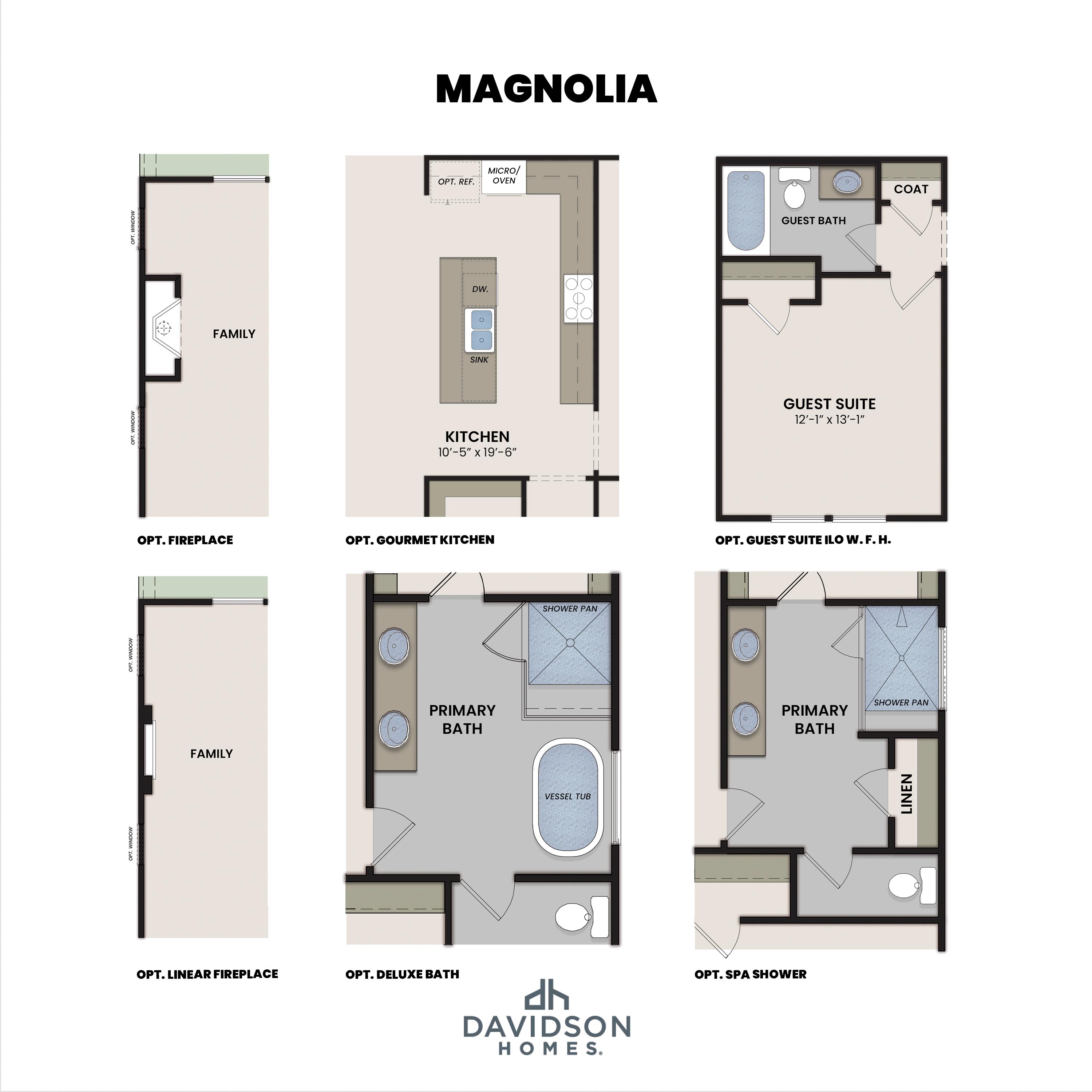 2 - The Magnolia B buildable floor plan layout in Davidson Homes Homes' Bakers Farm community.