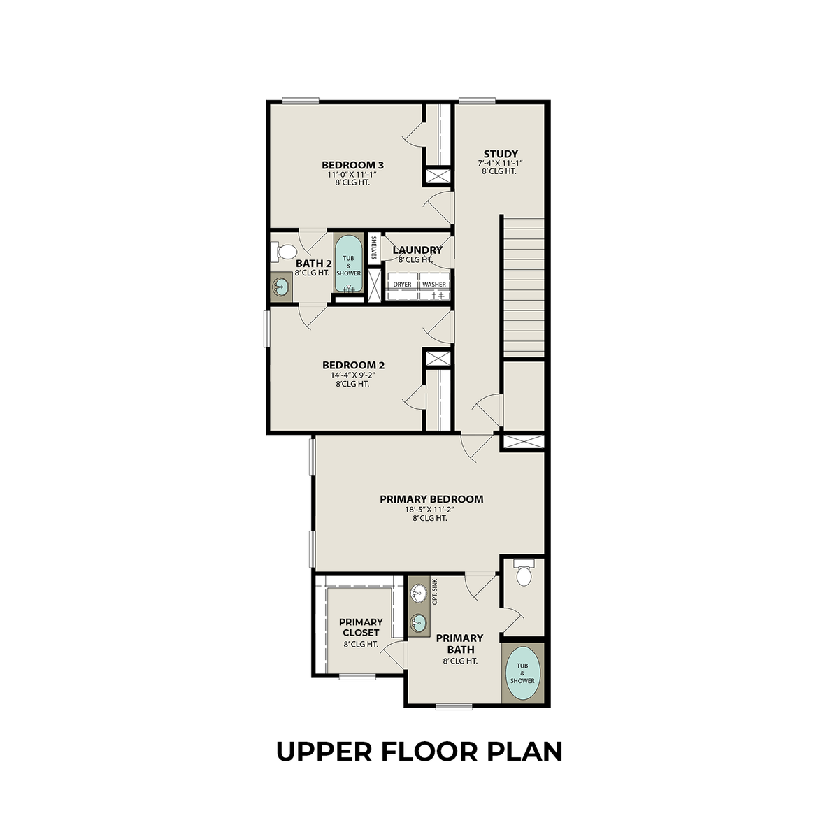 2 - The Lily B floor plan layout for 5263 Shallowhurst Lane in Davidson Homes' Haven at Kieth Harrow community.