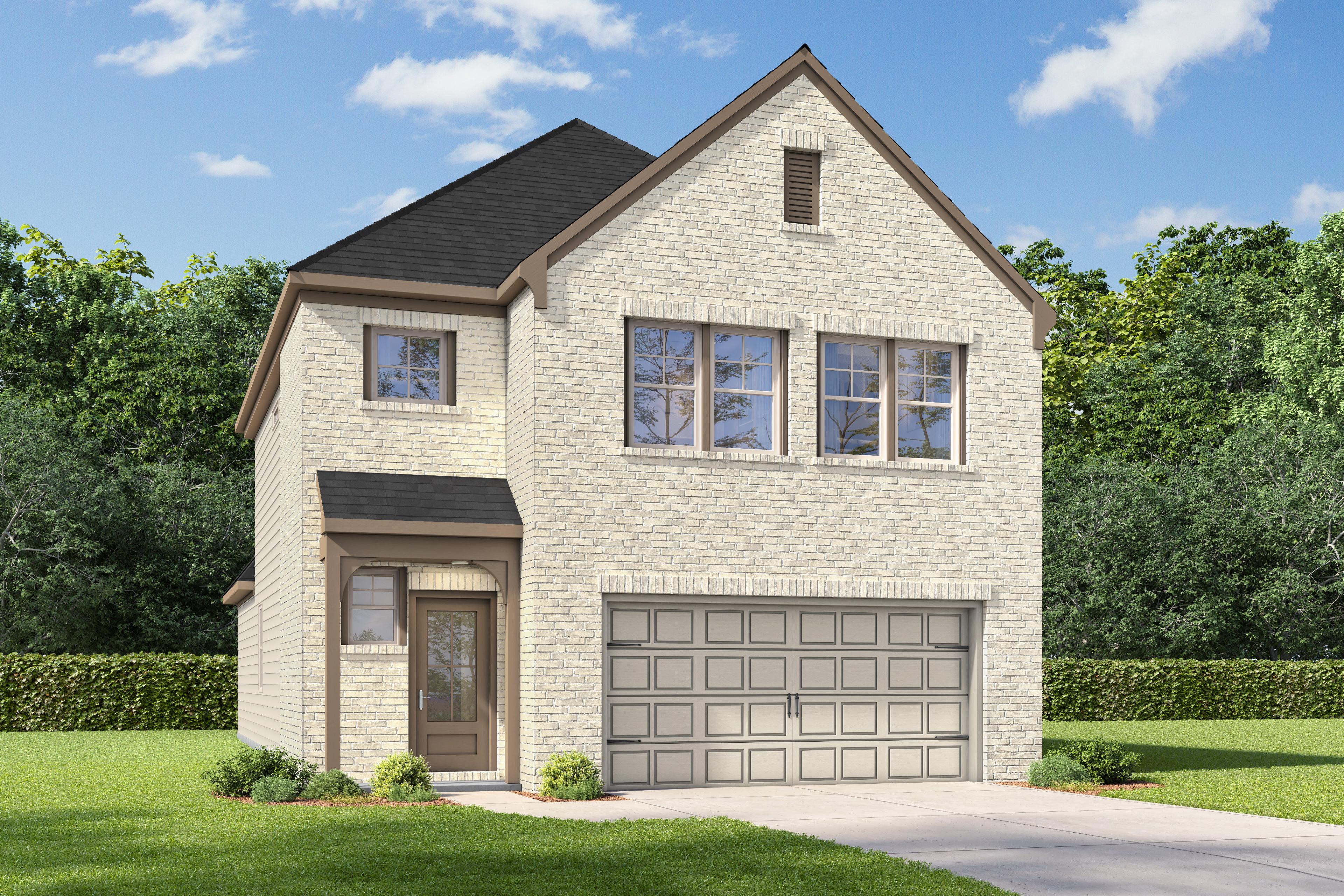 Coming soon preview of The Brazos I 5-bedroom 2-story home design with brick exterior in Heartland Texas