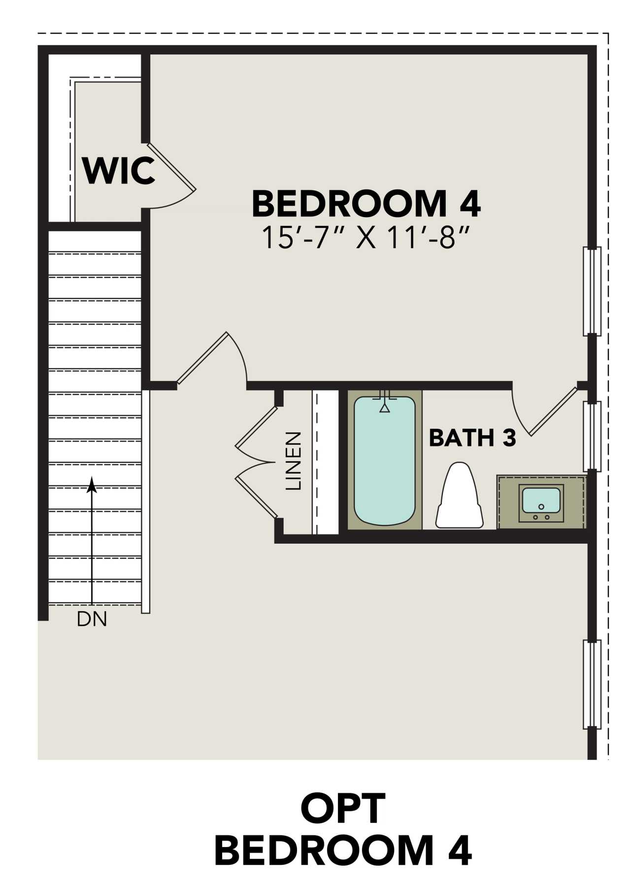 5 - The Douglas C floor plan layout for 16420 Basil Cove in Davidson Homes Homes' Hickory Ridge community.