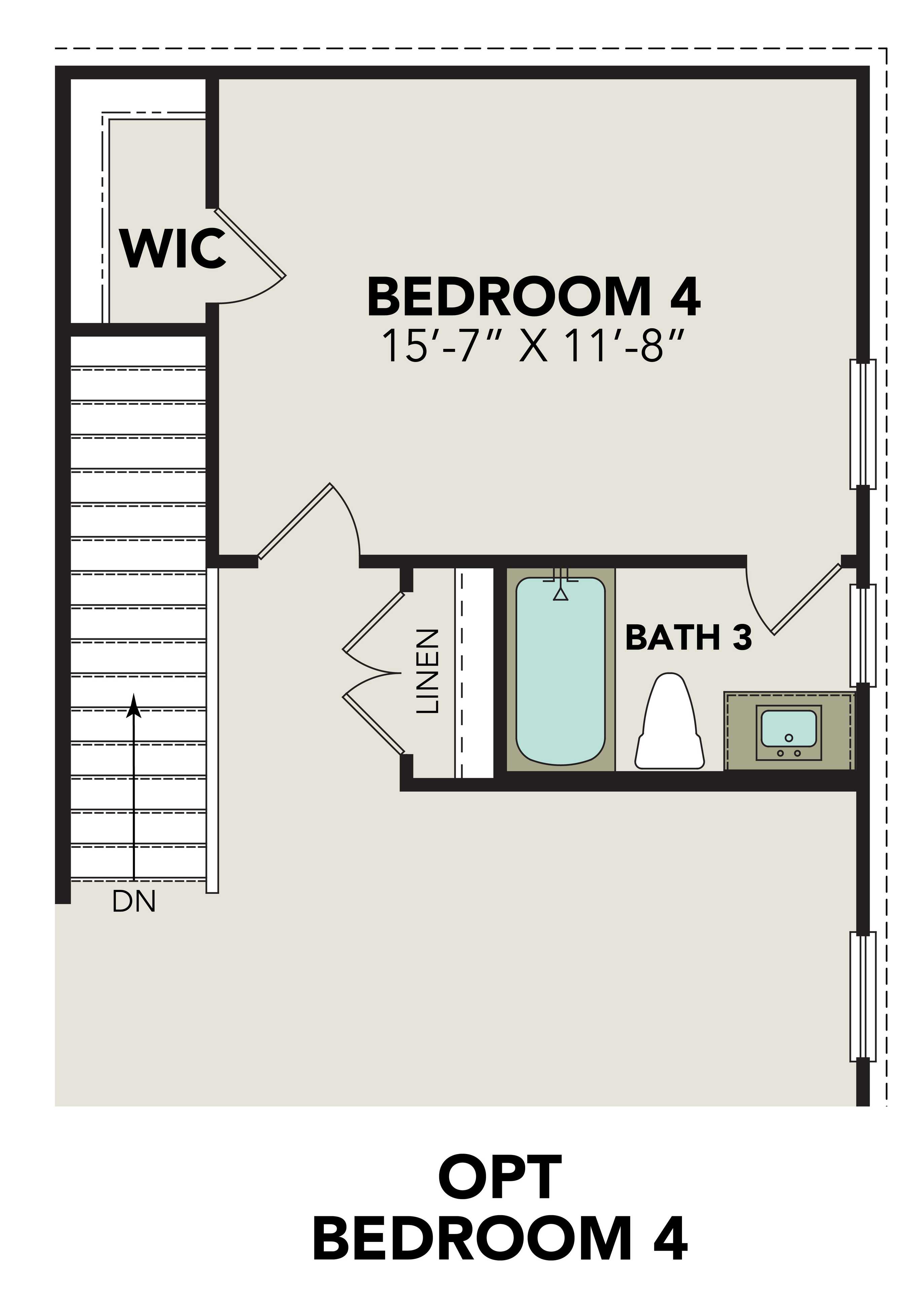 5 - The Douglas D buildable floor plan layout in Davidson Homes Homes' Hannah Heights community.