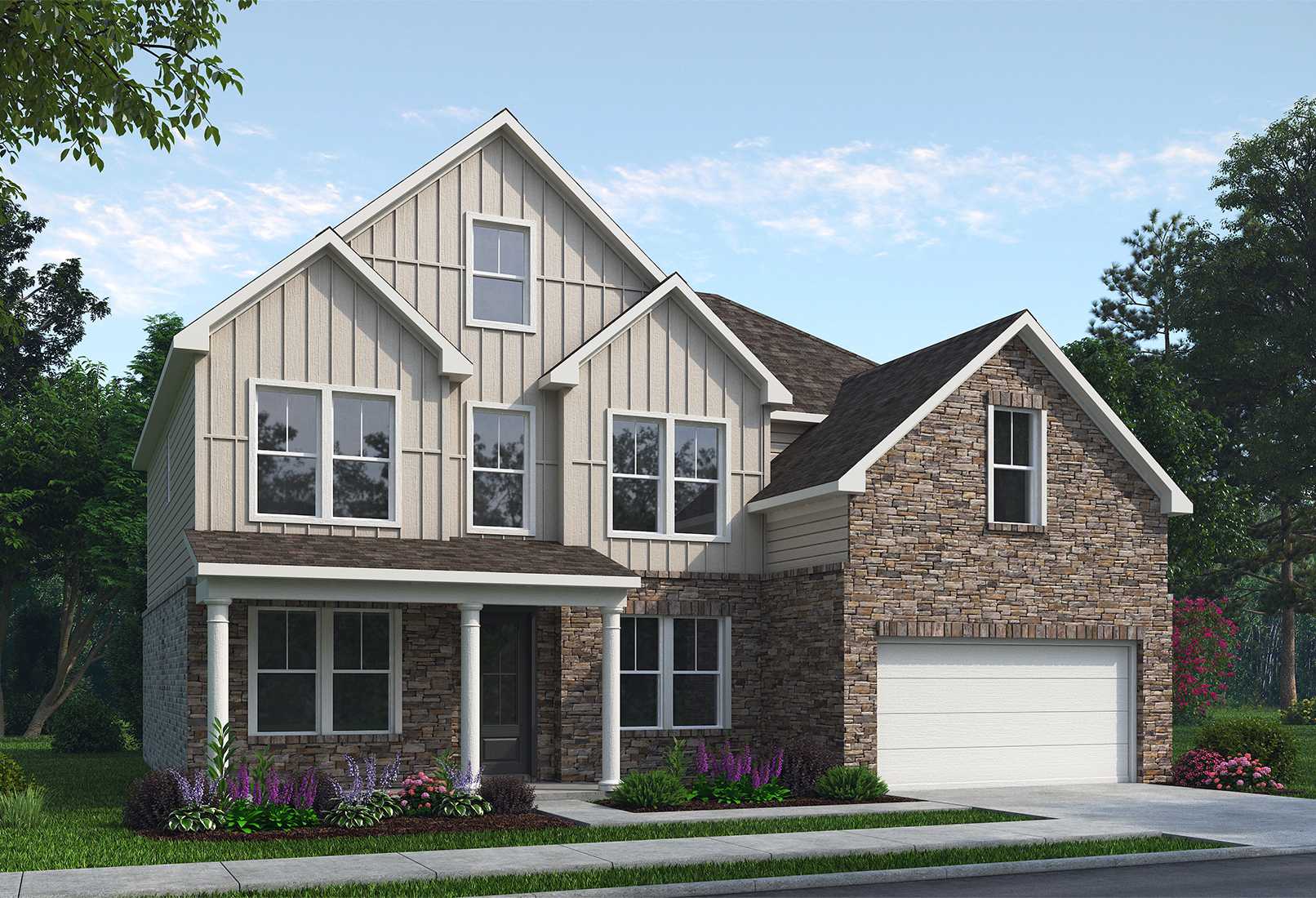 Exterior view of Davidson Homes' The Danbury J Floor Plan