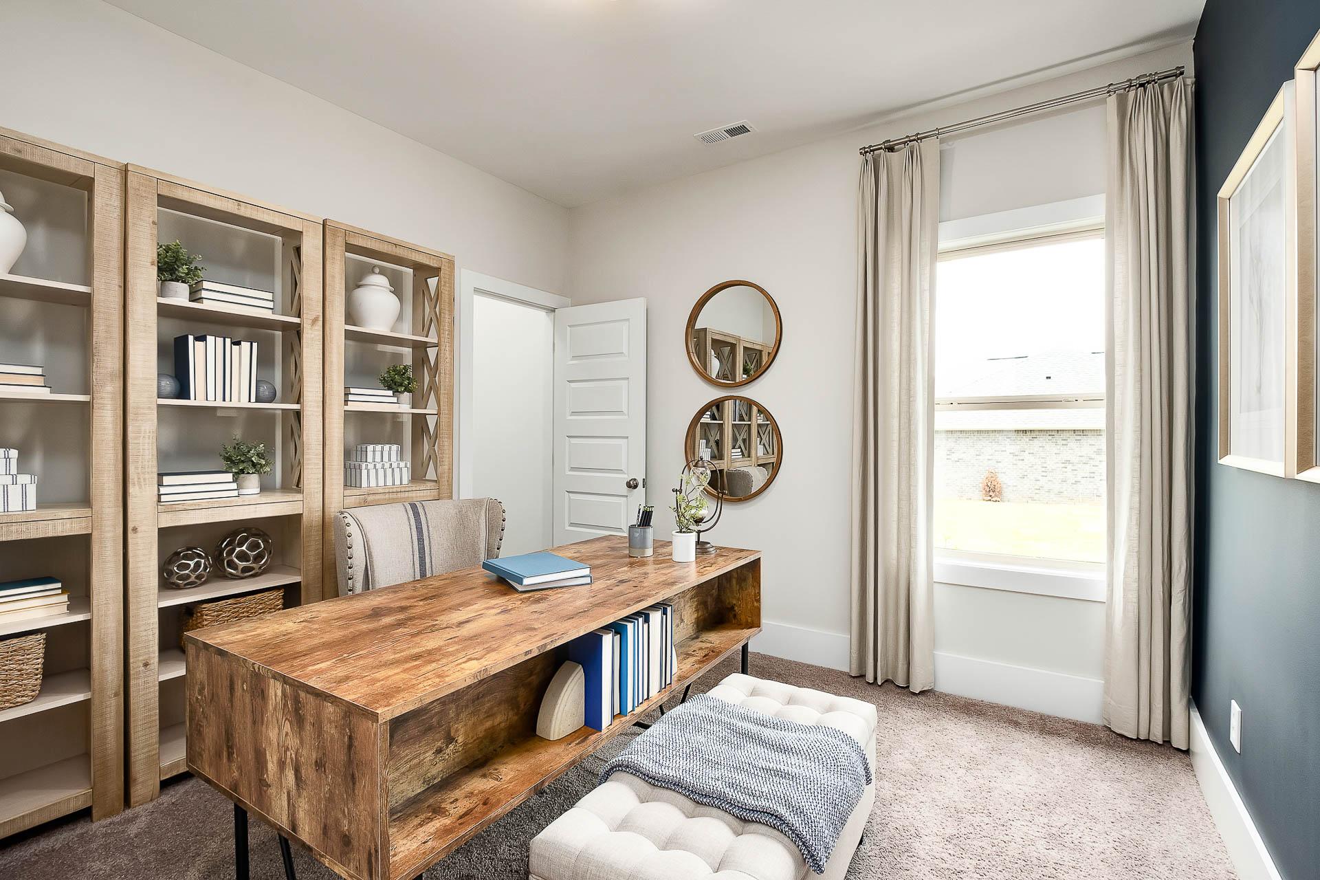 Decorated Home Office of Davidson Homes' The Daphne Floor Plan