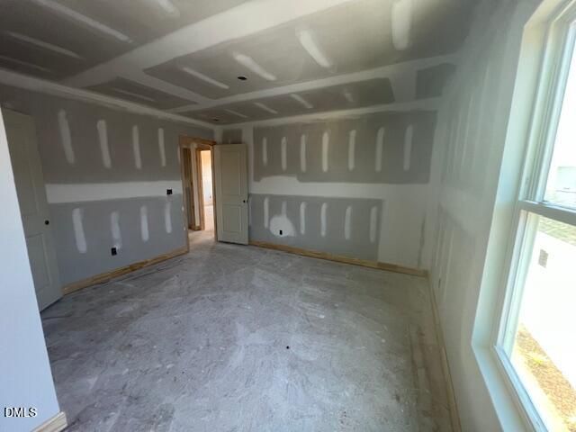 Unfinished bedroom interior in The Gavin C floor plan at Gregory Village in Lillington, North Carolina.