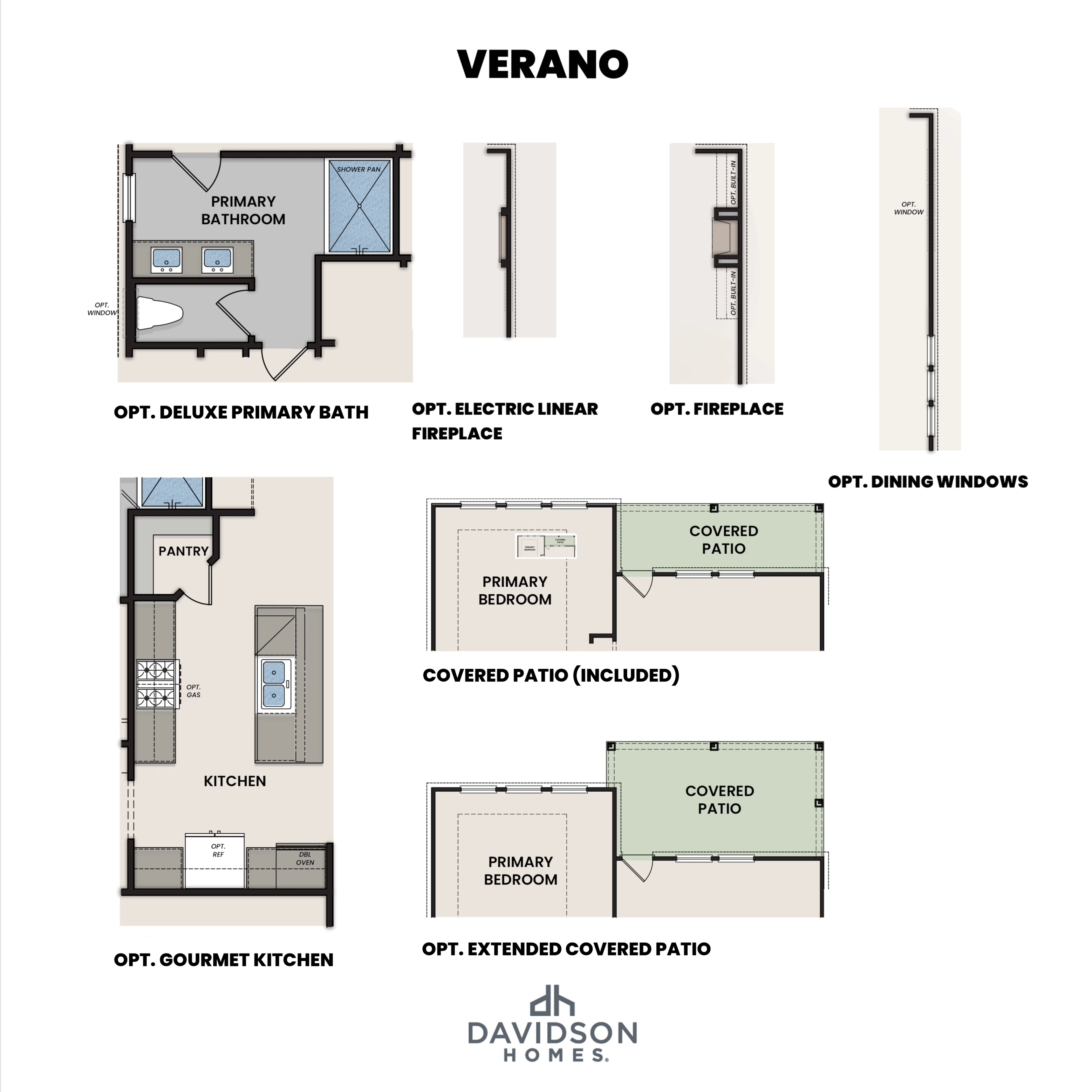 3 - The Verano H buildable floor plan layout in Davidson Homes Homes' Enclave at Newport community.