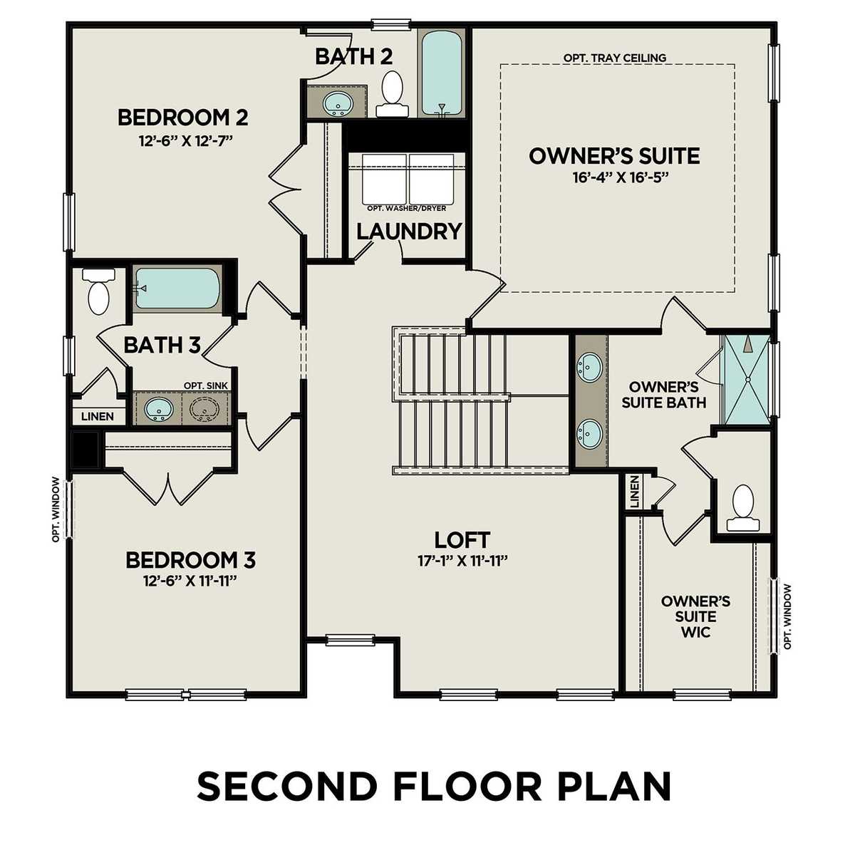 2 - The Willow D - Unfinished Basement  floor plan layout for 305 Riverwood Pass in Davidson Homes' Riverwood community.