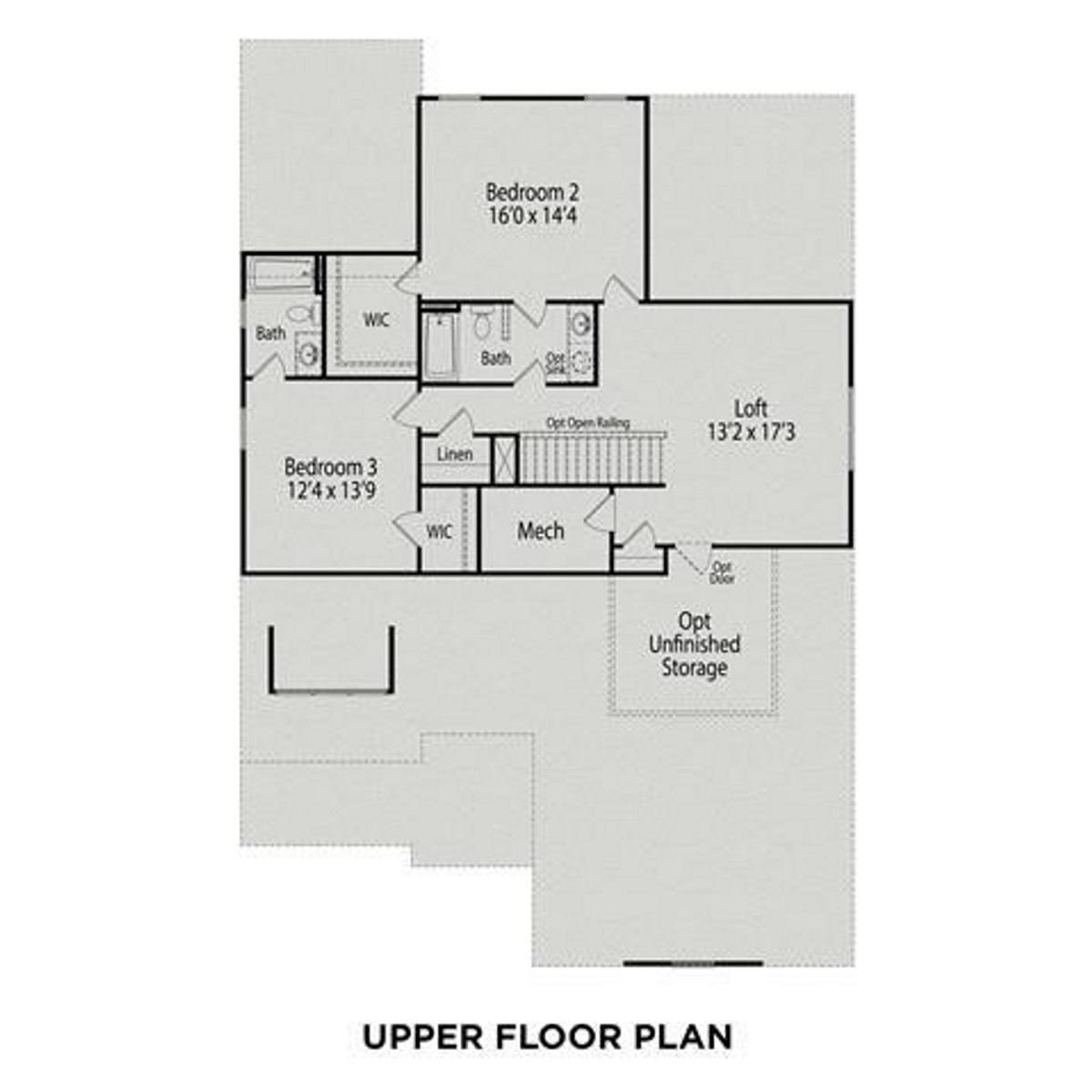 2 - The Cypress D floor plan layout for 205 Morningside Lane in Davidson Homes' Weatherford East community.