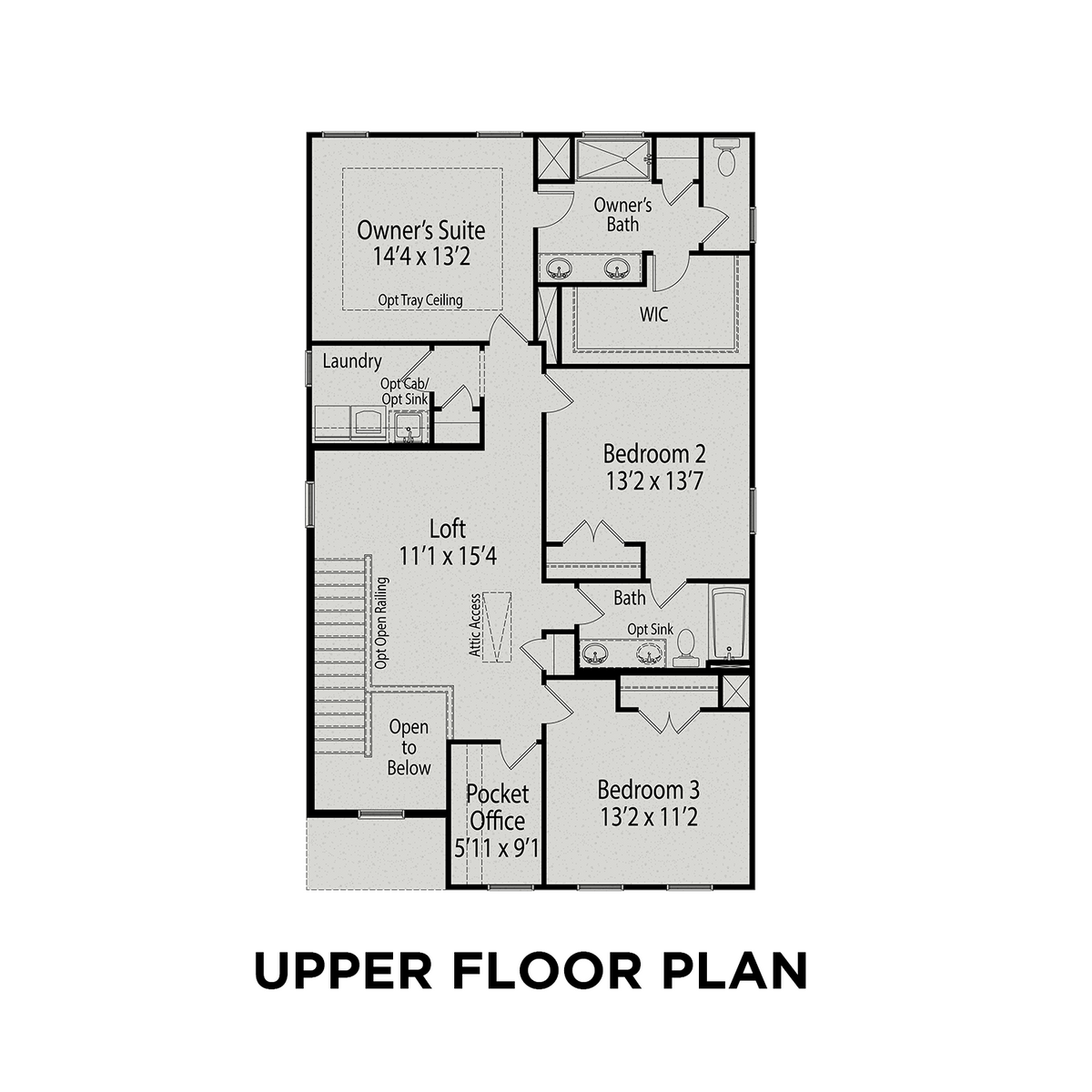 2 - The Gavin A buildable floor plan layout in Davidson Homes' Highland Forest community.