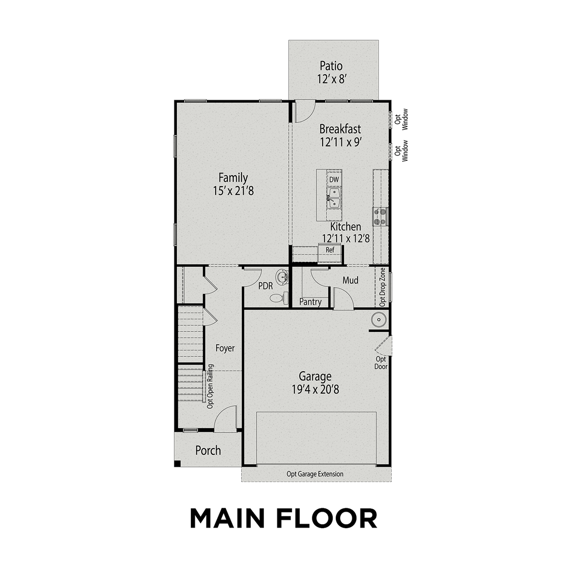 1 - The Gavin B buildable floor plan layout in Davidson Homes' Highland Forest community.