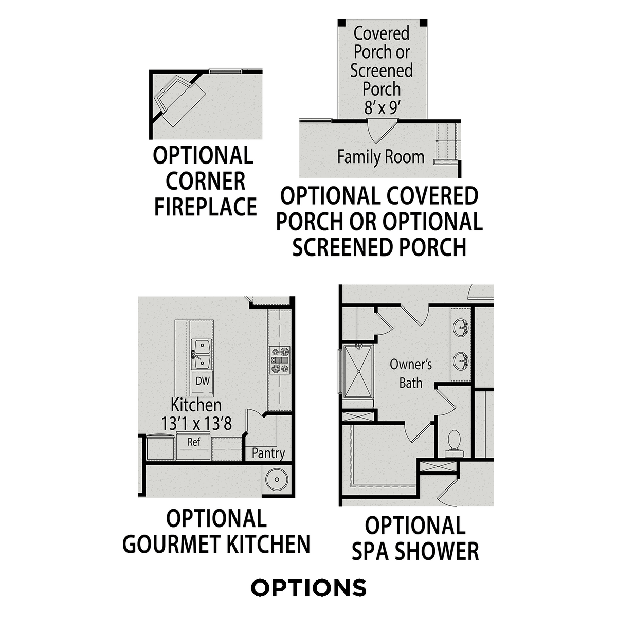 3 - The Durham buildable floor plan layout in Davidson Homes' Gregory Village community.