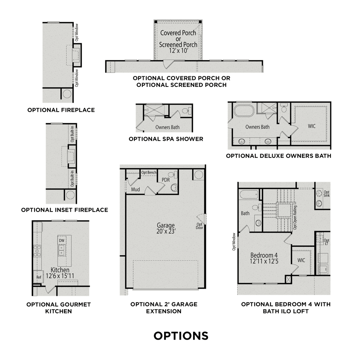 3 - The Hemlock B buildable floor plan layout in Davidson Homes' Highland Forest community.
