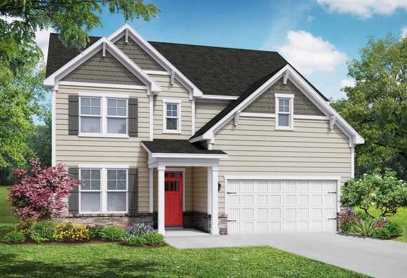 Exterior view of Davidson Homes' The Hickory Floor Plan