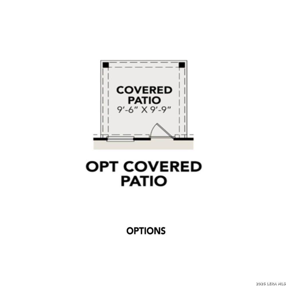 Optional 9'-6" x 9'-6" covered patio floor plan for Davidson Homes The Colorado D in Agave, San Antonio, Texas