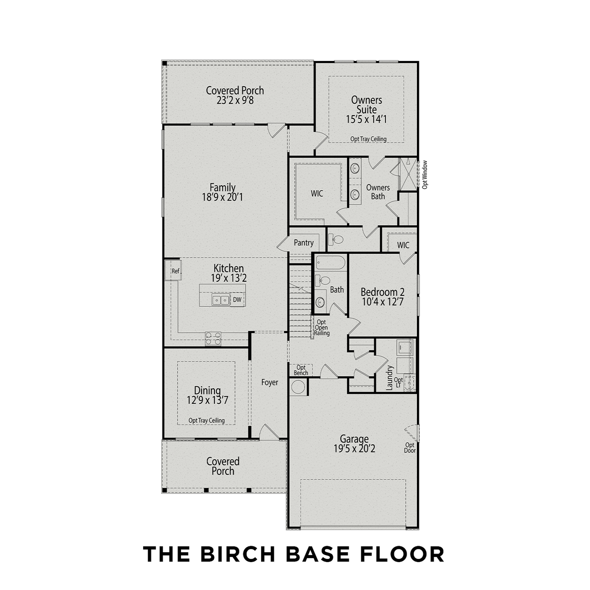 1 - The Birch B buildable floor plan layout in Davidson Homes' Carellton community.