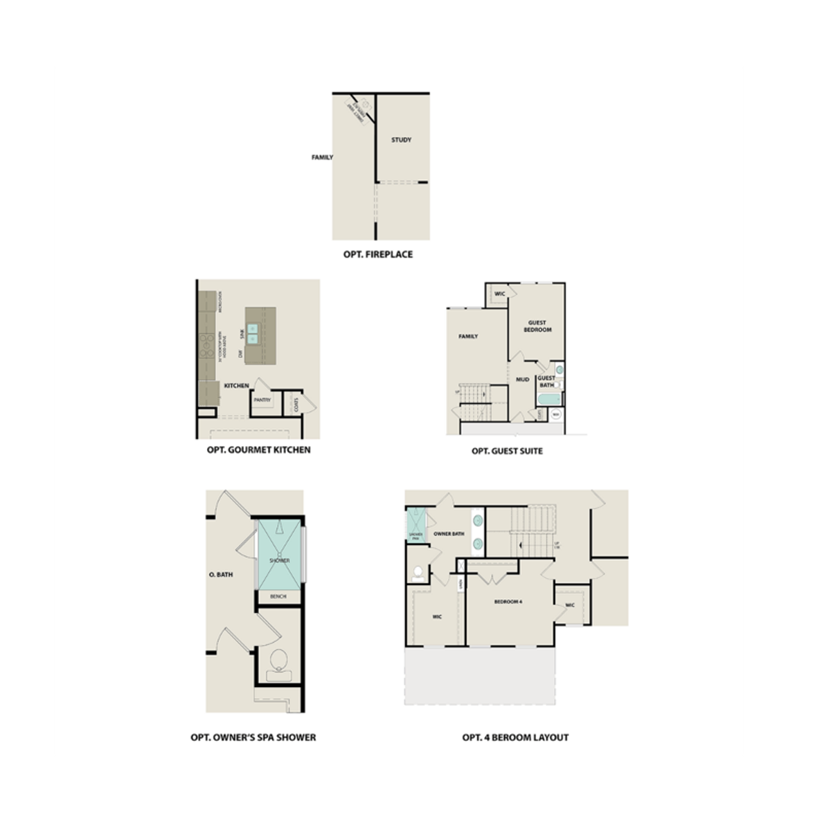 3 - The Willow B buildable floor plan layout in Davidson Homes' Salem Landing community.