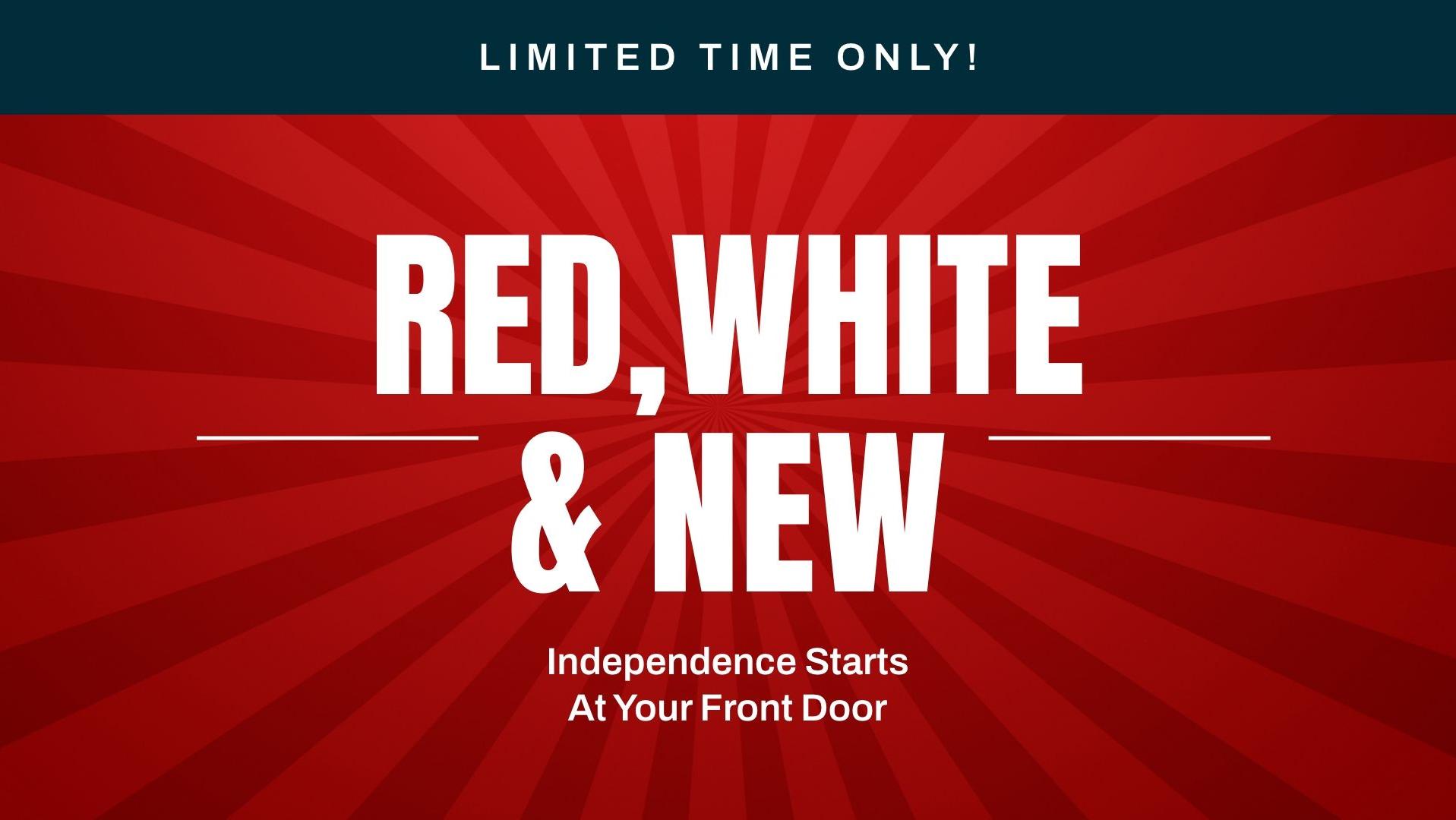 Red and white promotional graphic for San Antonio homebuilder rate lock, 4.875% interest rate, and $10K flex cash offer.