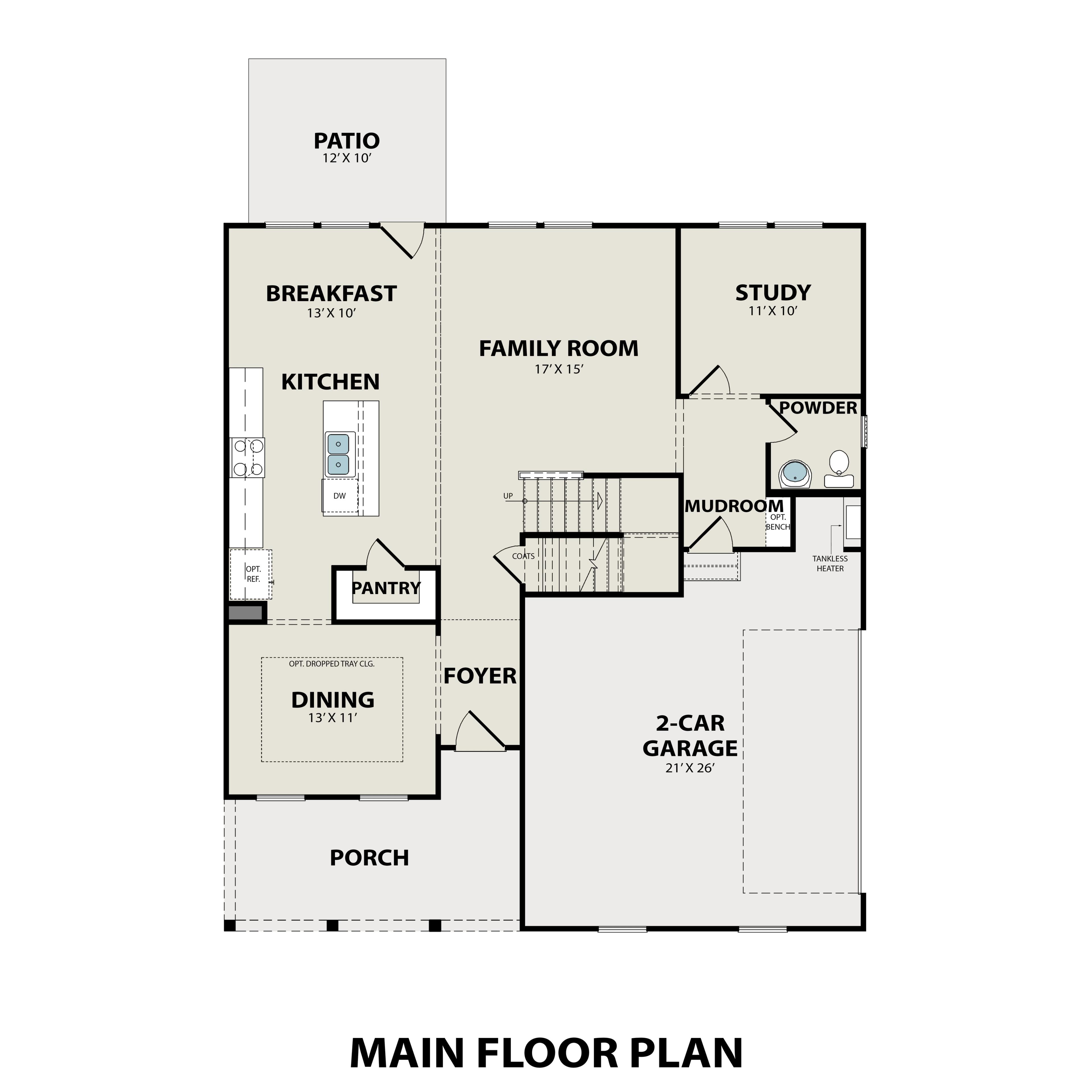 1 - The Willow B-BC buildable floor plan layout in Davidson Homes Homes' Benders Cove community.