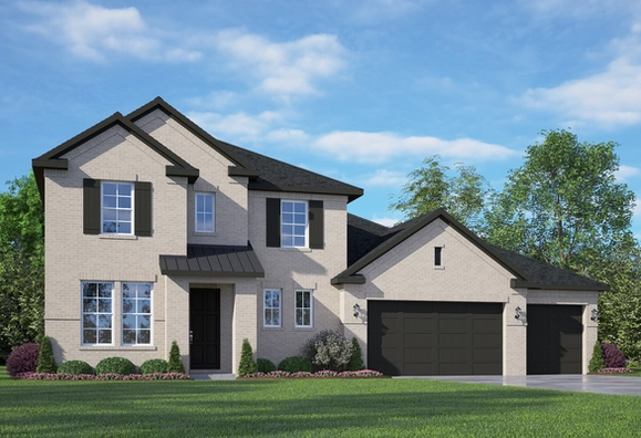 Exterior view of Davidson Homes' The Philip A with 3-Car Garage Floor Plan