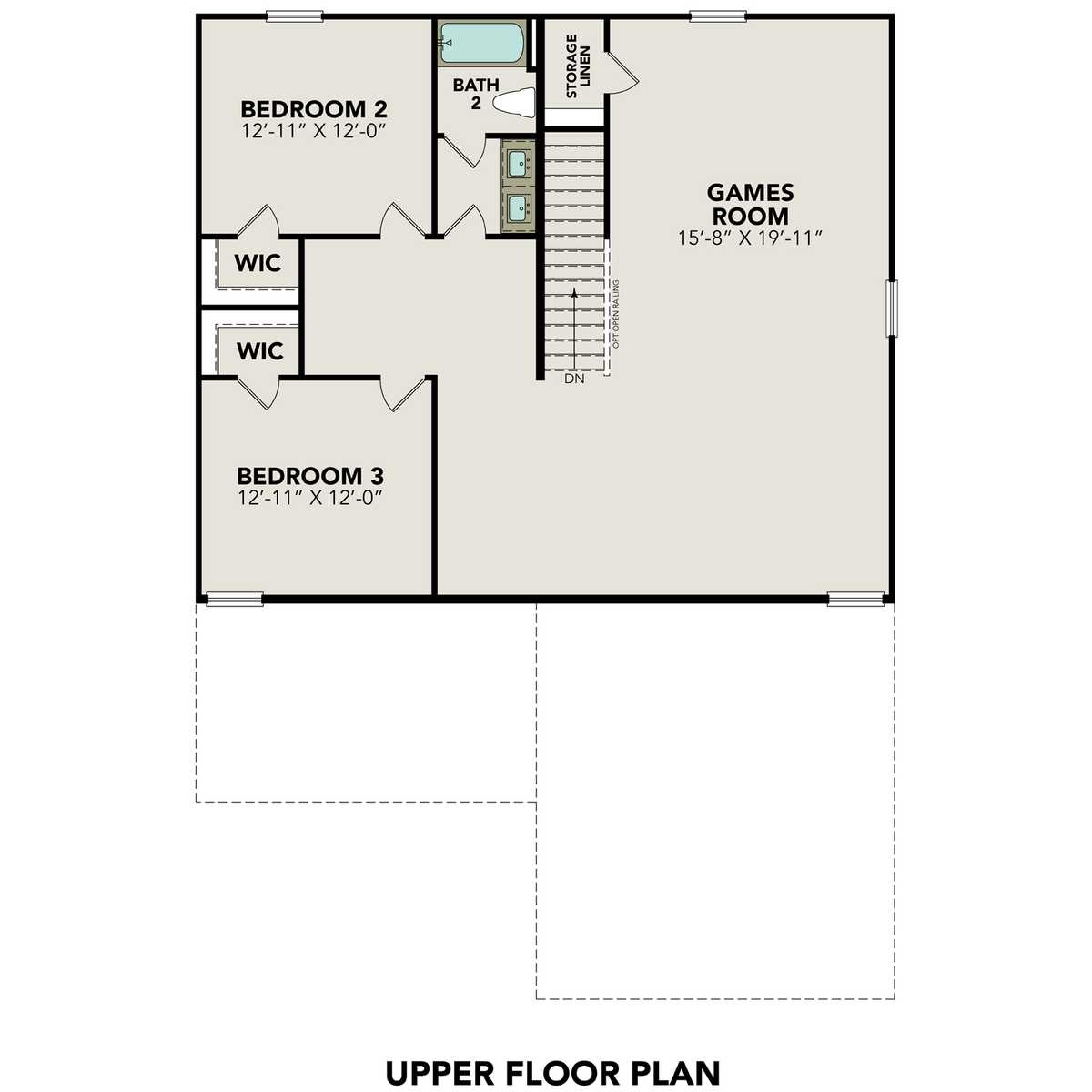 2 - The Douglas E buildable floor plan layout in Davidson Homes' Comanche Ridge community.