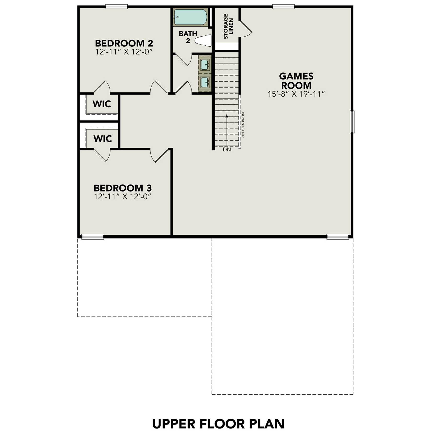 2 - The Douglas C floor plan layout for 16420 Basil Cove in Davidson Homes Homes' Hickory Ridge community.