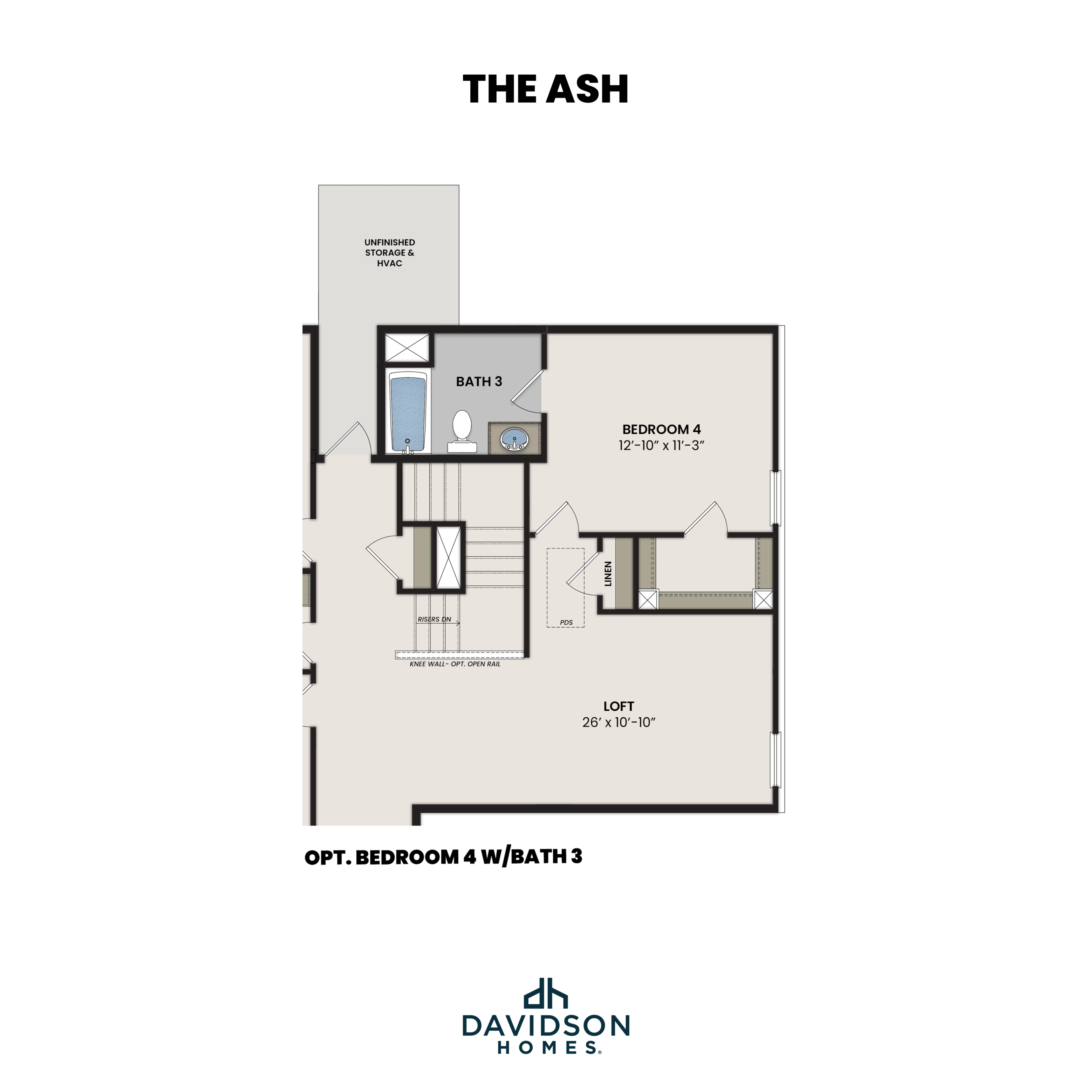 4 - The Ash N buildable floor plan layout in Davidson Homes Homes' Heartland community.