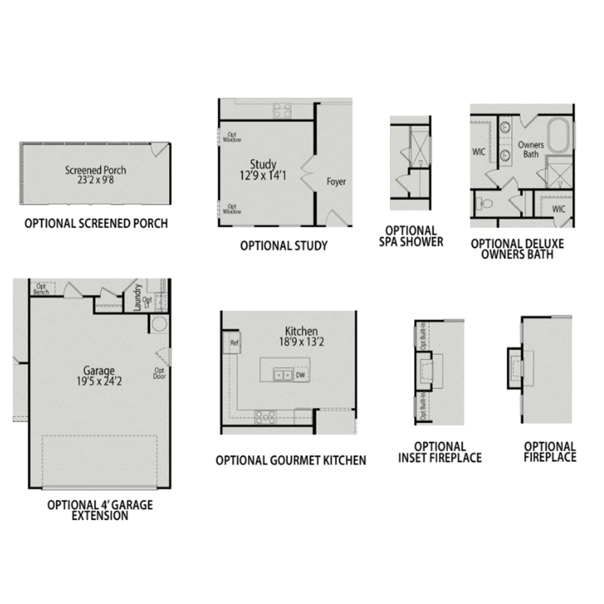 3 - The Birch II E floor plan layout for 205 Poplar Summit Lane in Davidson Homes' Glenmere community.