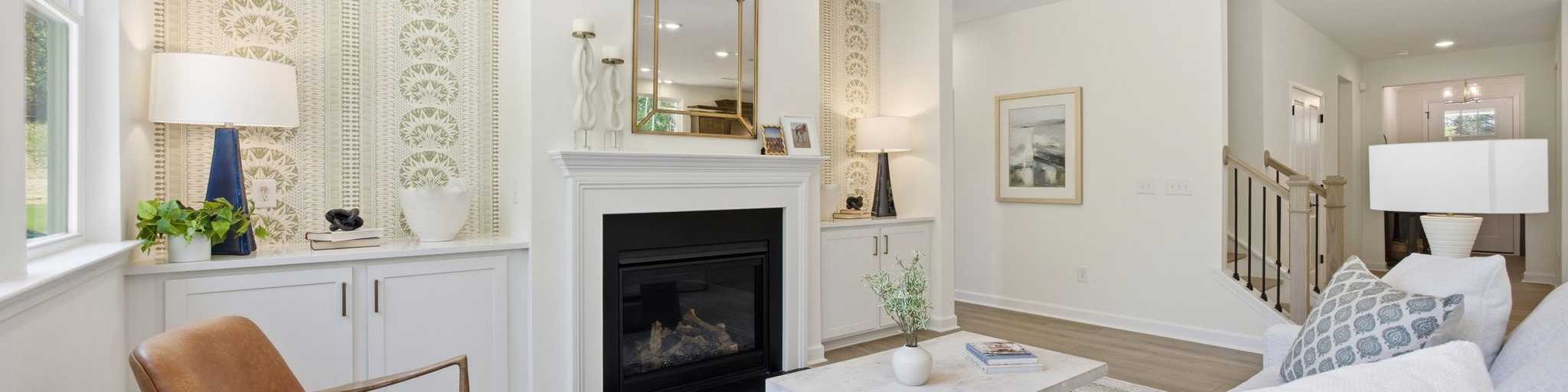 New Construction Home with Open Living Room to Kitchen Layout in Wake Forest, NC.