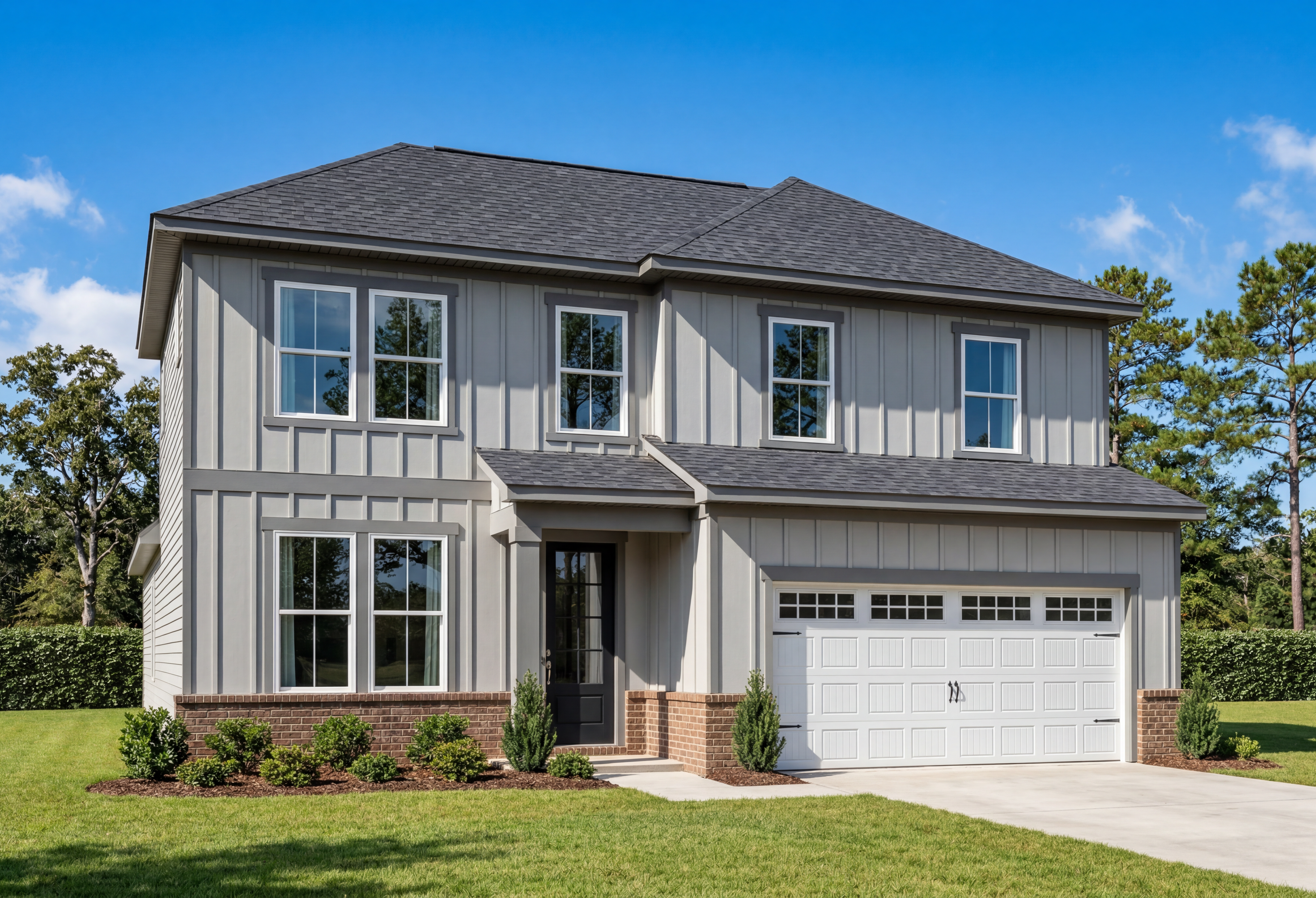 The Ashport K two-story single-family home design in Cullman, Alabama featuring a brick and vinyl exterior with 2-car garage.