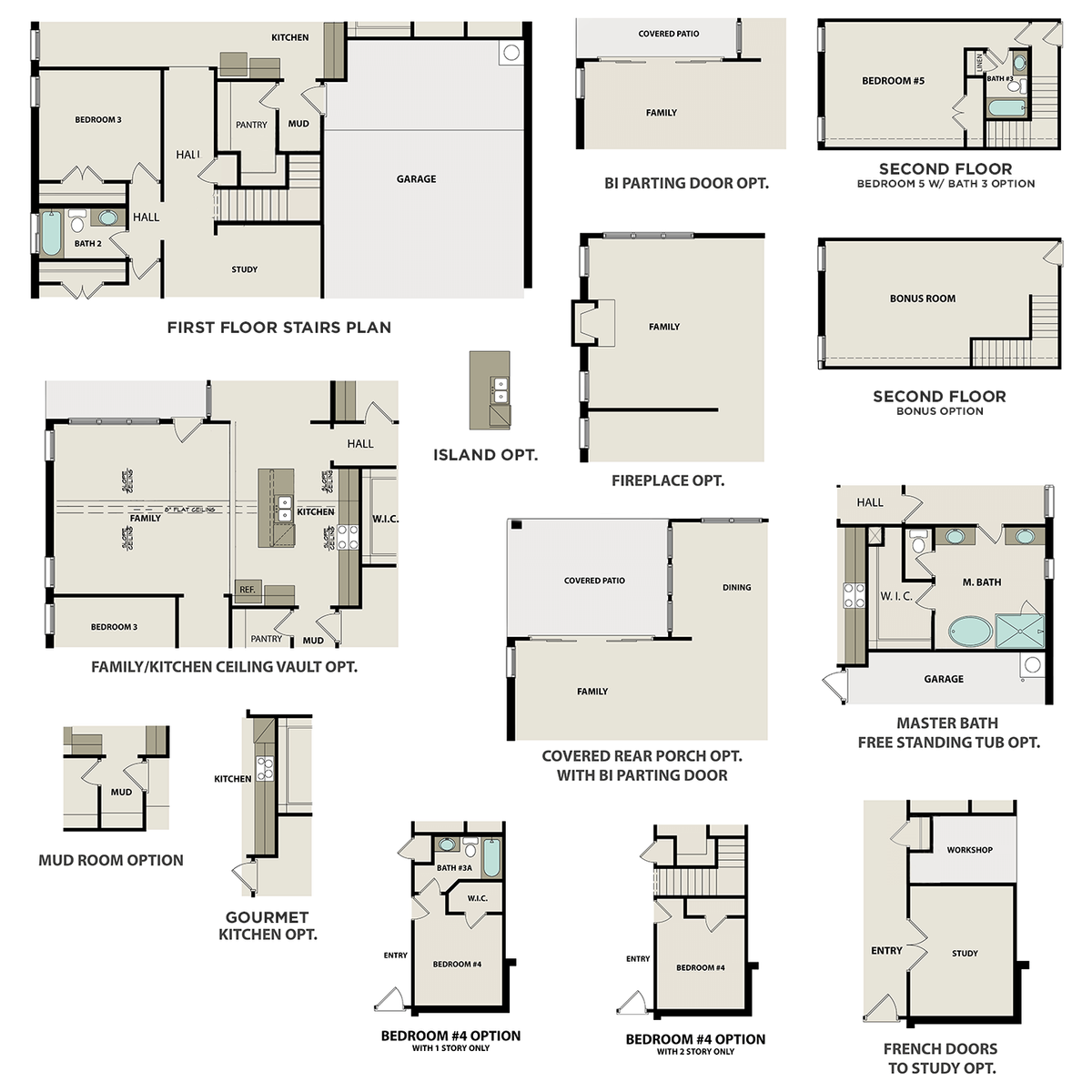 2 - The Ansley B buildable floor plan layout in Davidson Homes' Carellton community.