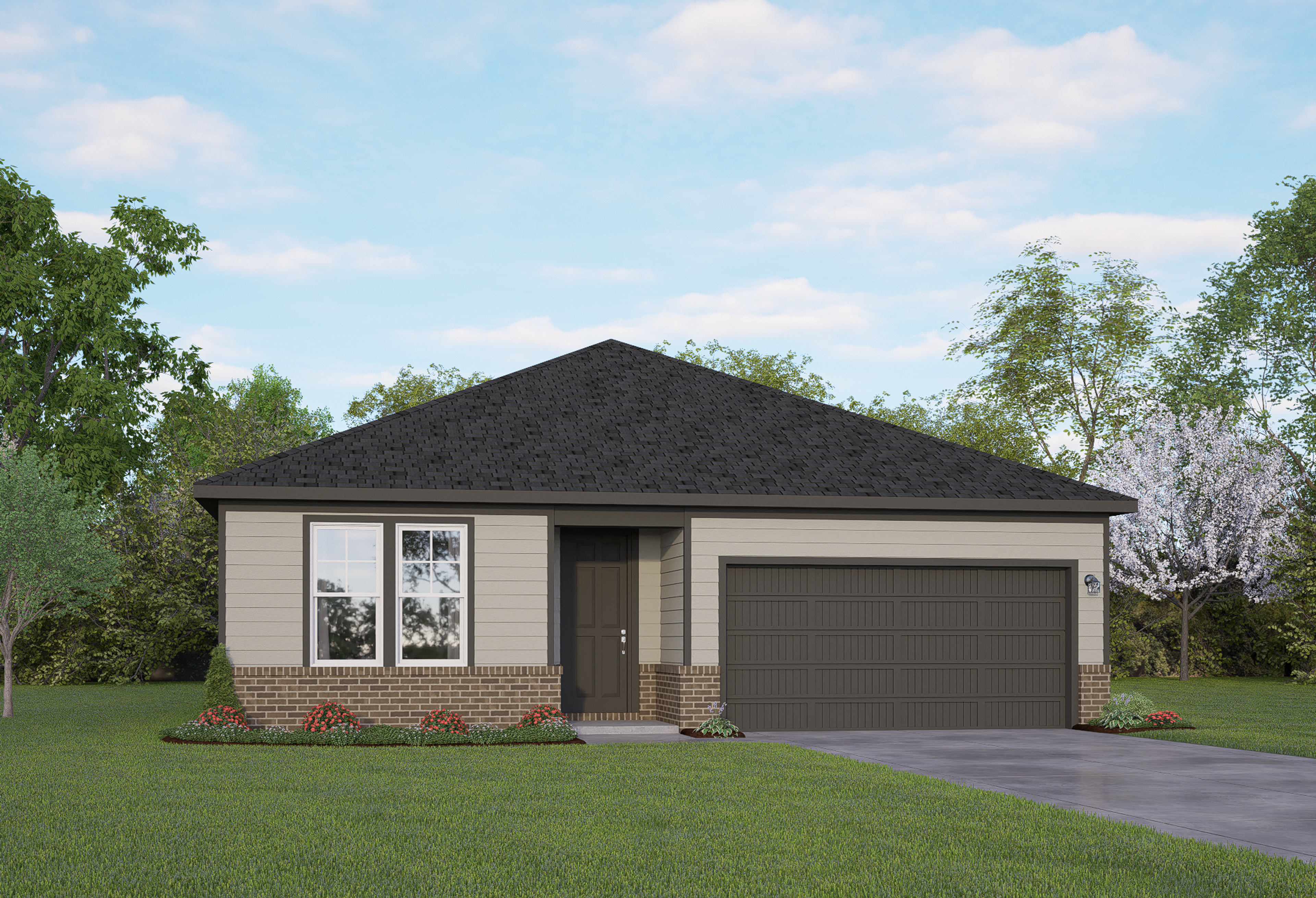 Exterior view of Davidson Homes' The Daphne E Floor Plan