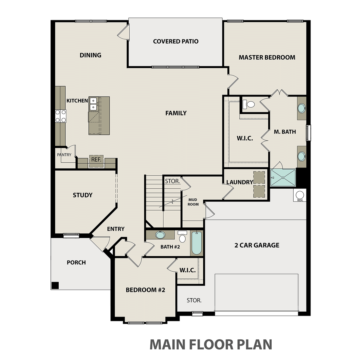 1 - The Jennings B buildable floor plan layout in Davidson Homes' Rivers Edge community.