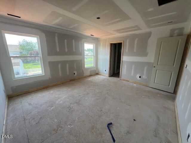 Unfinished bedroom in The Gavin C floor plan by Davidson Homes at Gregory Village in Lillington, North Carolina.